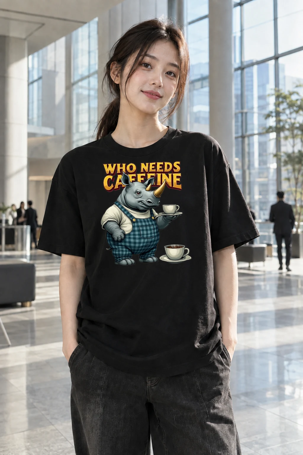 "Who Needs Caffeine" Heavyweight Unisex Crewneck T-shirt | Gildan 5000