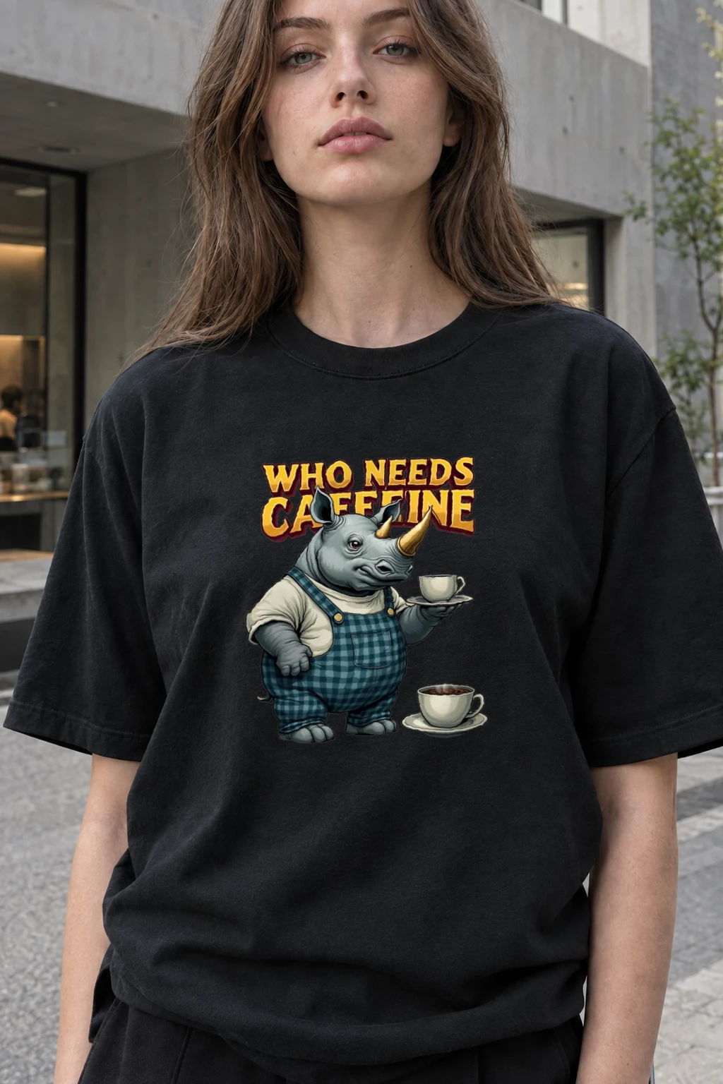 "Who Needs Caffeine" Heavyweight Unisex Crewneck T-shirt | Gildan 5000