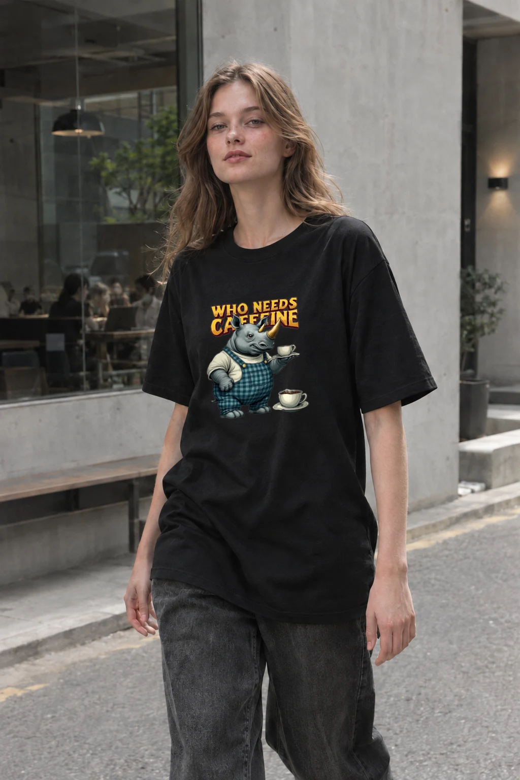 "Who Needs Caffeine" Heavyweight Unisex Crewneck T-shirt | Gildan 5000