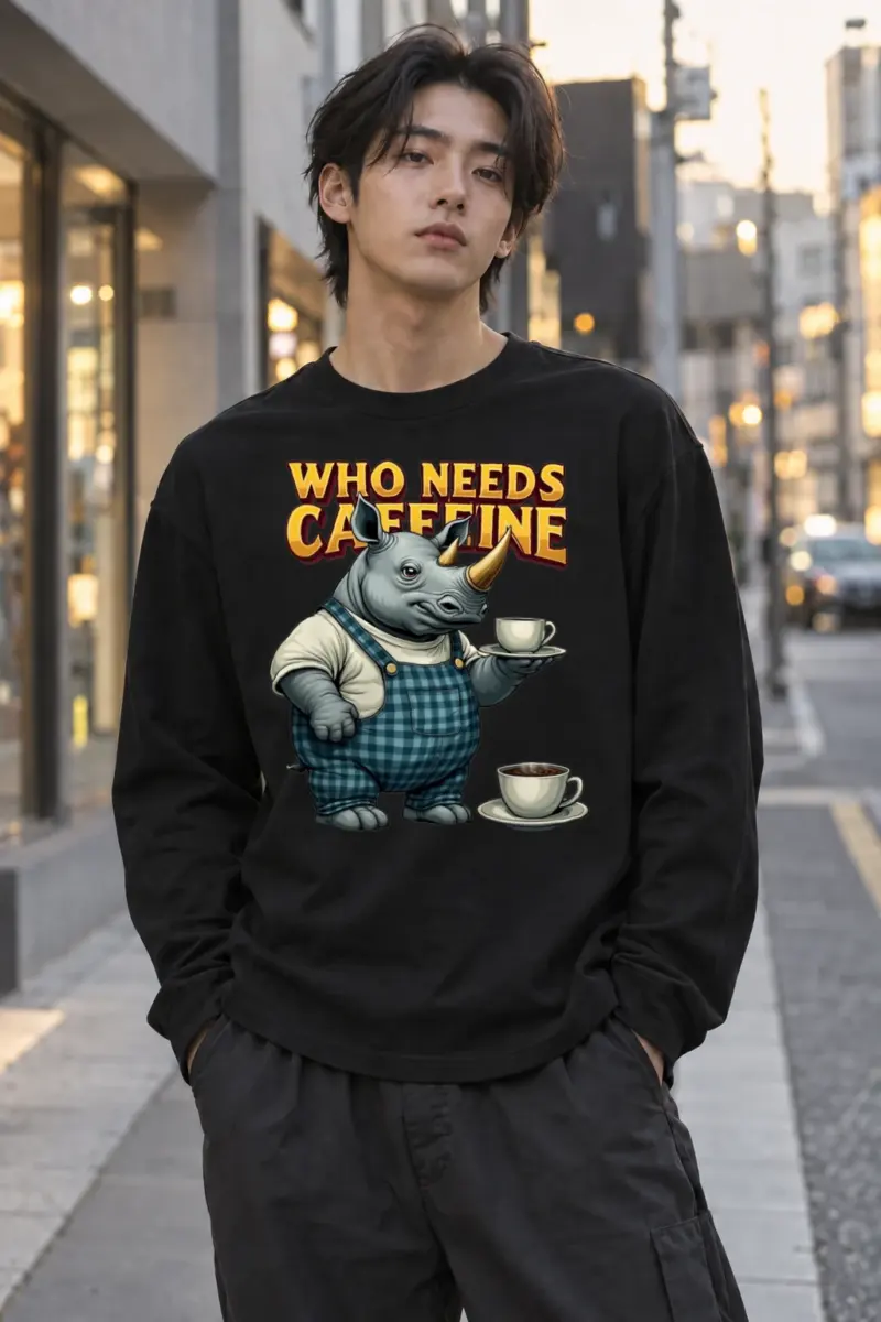 “Who Needs Caffeine” Unisex Longsleeve T-shirt | Gildan 2400
