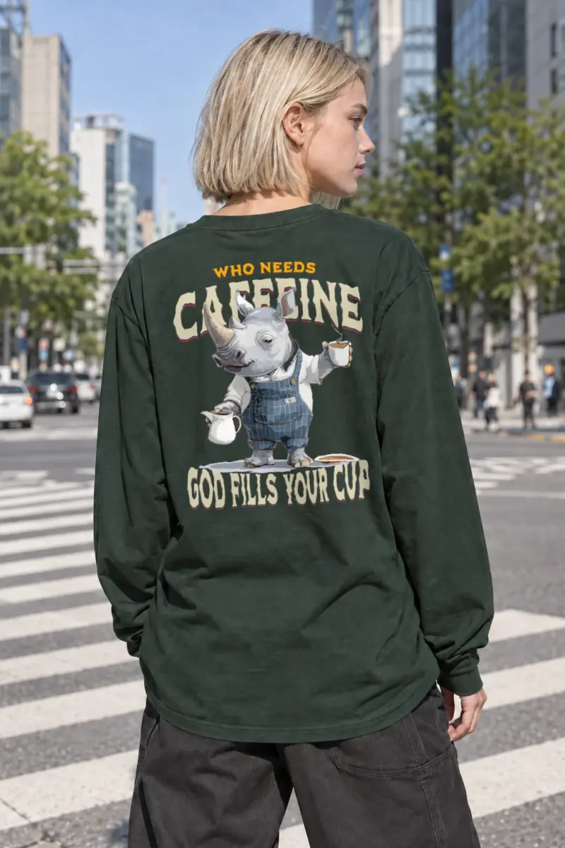 "Who Needs Caffeine" Unisex Longsleeve T-shirt | Gildan 2400