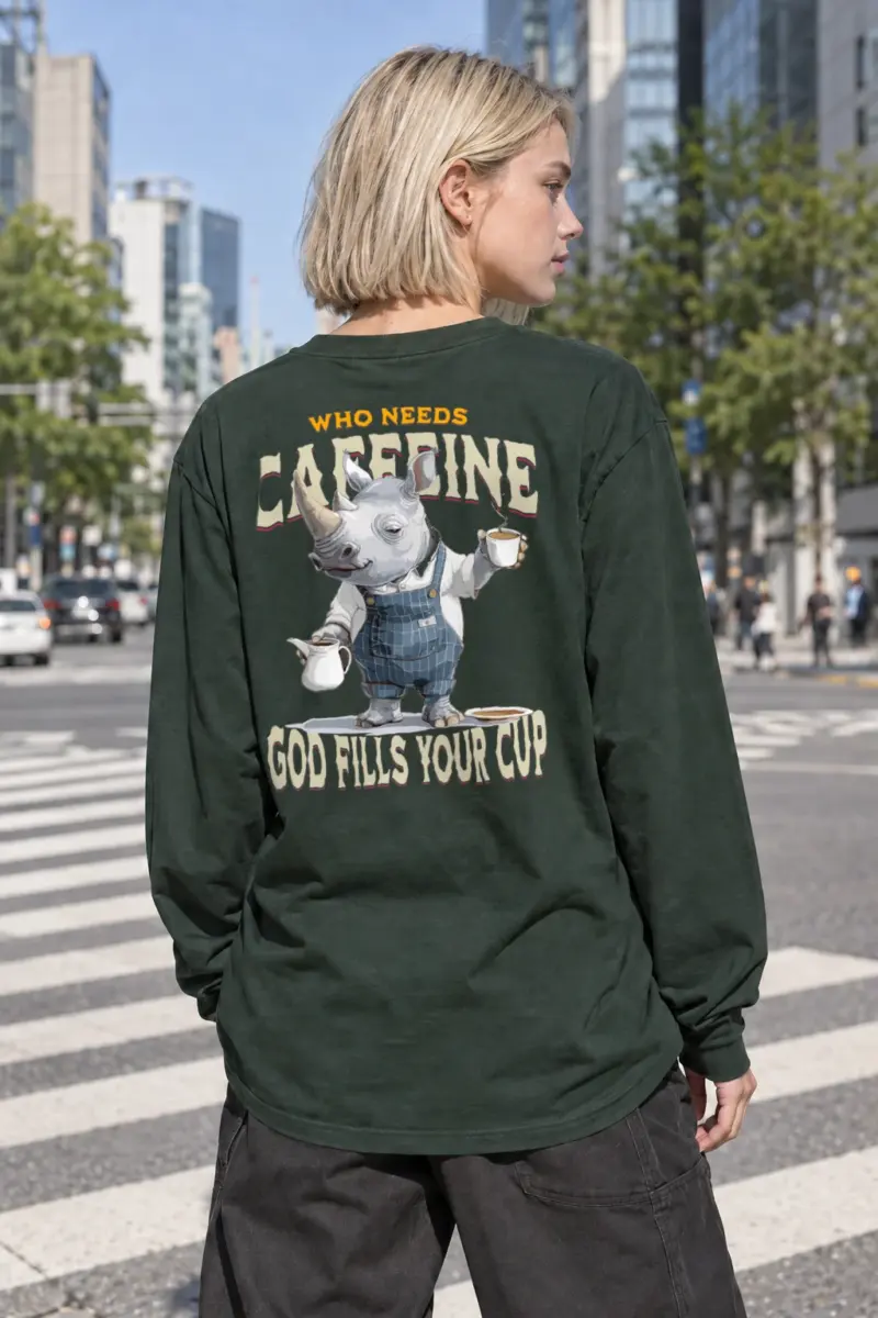 "Who Needs Caffeine" Unisex Longsleeve T-shirt | Gildan 2400