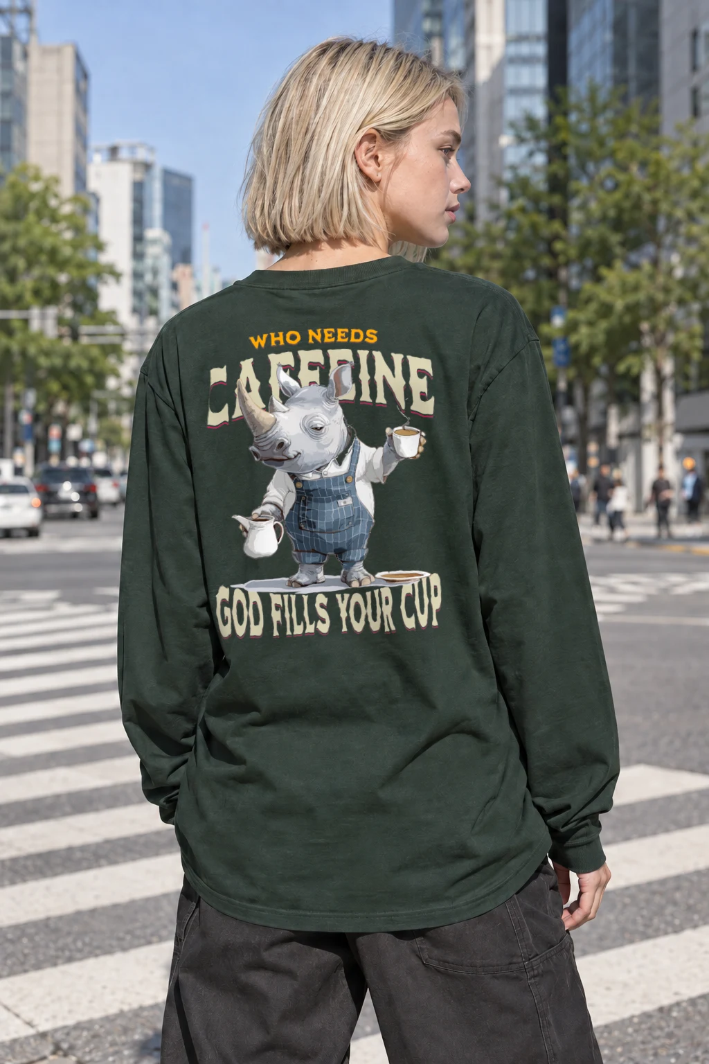 "Who Needs Caffeine" Unisex Longsleeve T-shirt | Gildan 2400