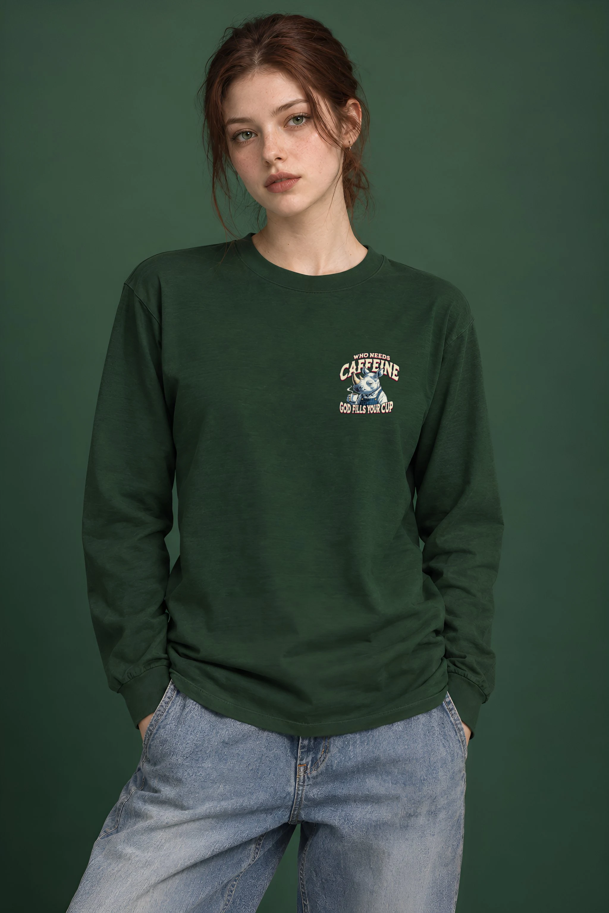 "Who Needs Caffeine" Unisex Longsleeve T-shirt