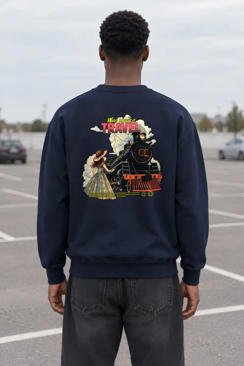"Who Needs Travel" Heavy Blend Unisex Crewneck Sweatshirt