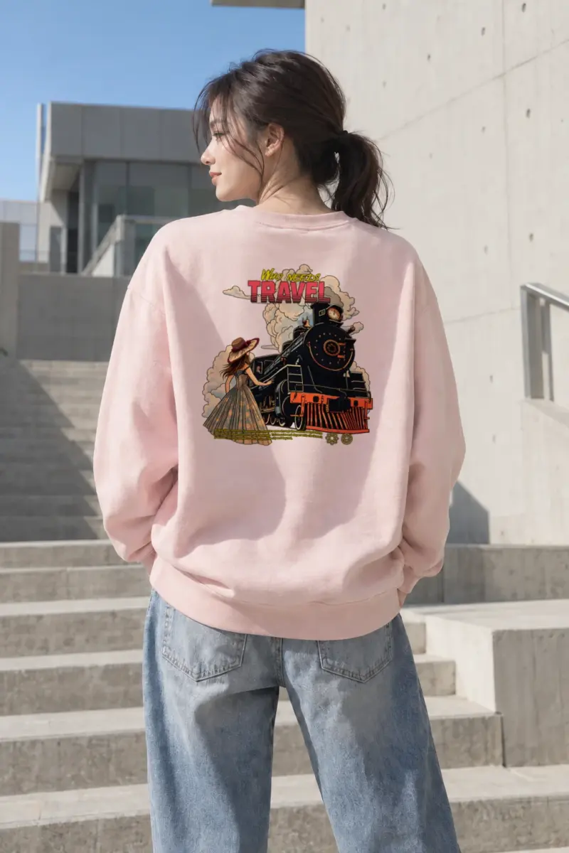 "Who Needs Travel" Heavy Blend Unisex Crewneck Sweatshirt | Gildan 18000