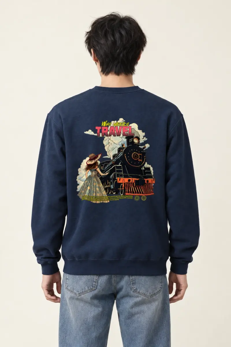 "Who Needs Travel" Heavy Blend Unisex Crewneck Sweatshirt