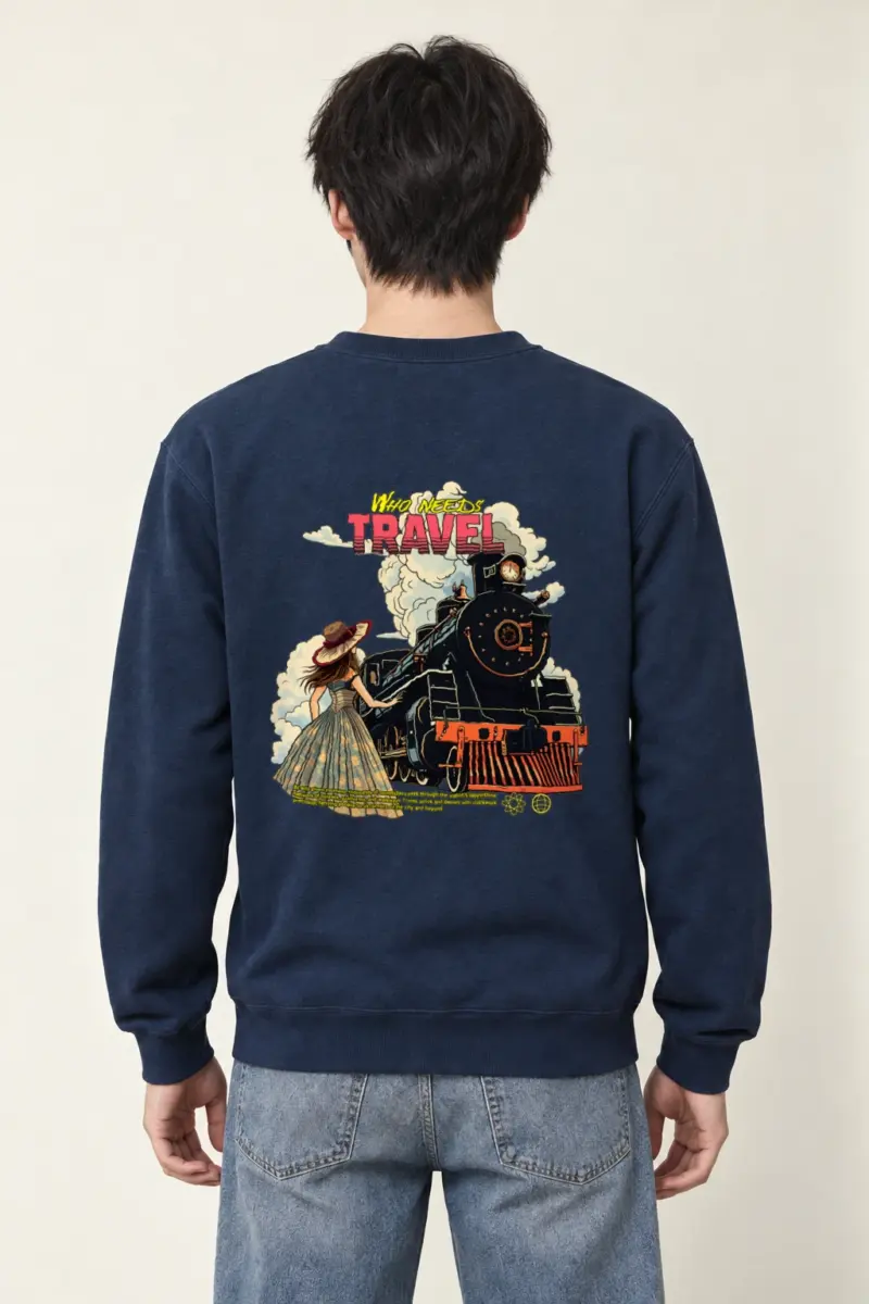 "Who Needs Travel" Heavy Blend Unisex Crewneck Sweatshirt