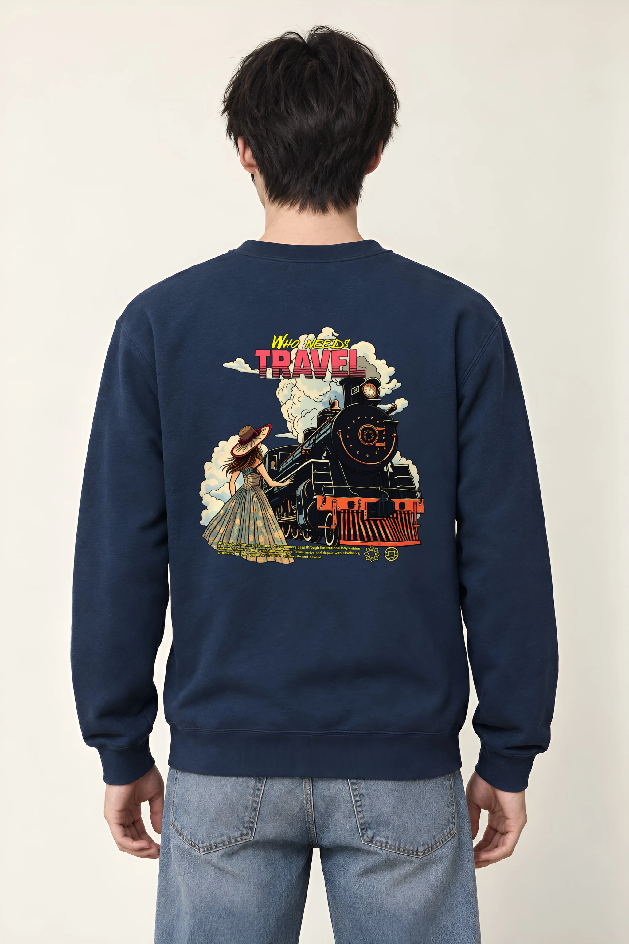 "Who Needs Travel" Heavy Blend Unisex Crewneck Sweatshirt