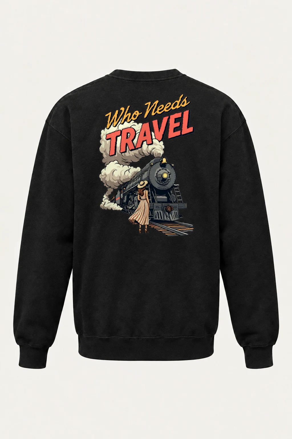 "Who Needs Travel" Heavy Blend Unisex Crewneck Sweatshirt | Gildan 18000