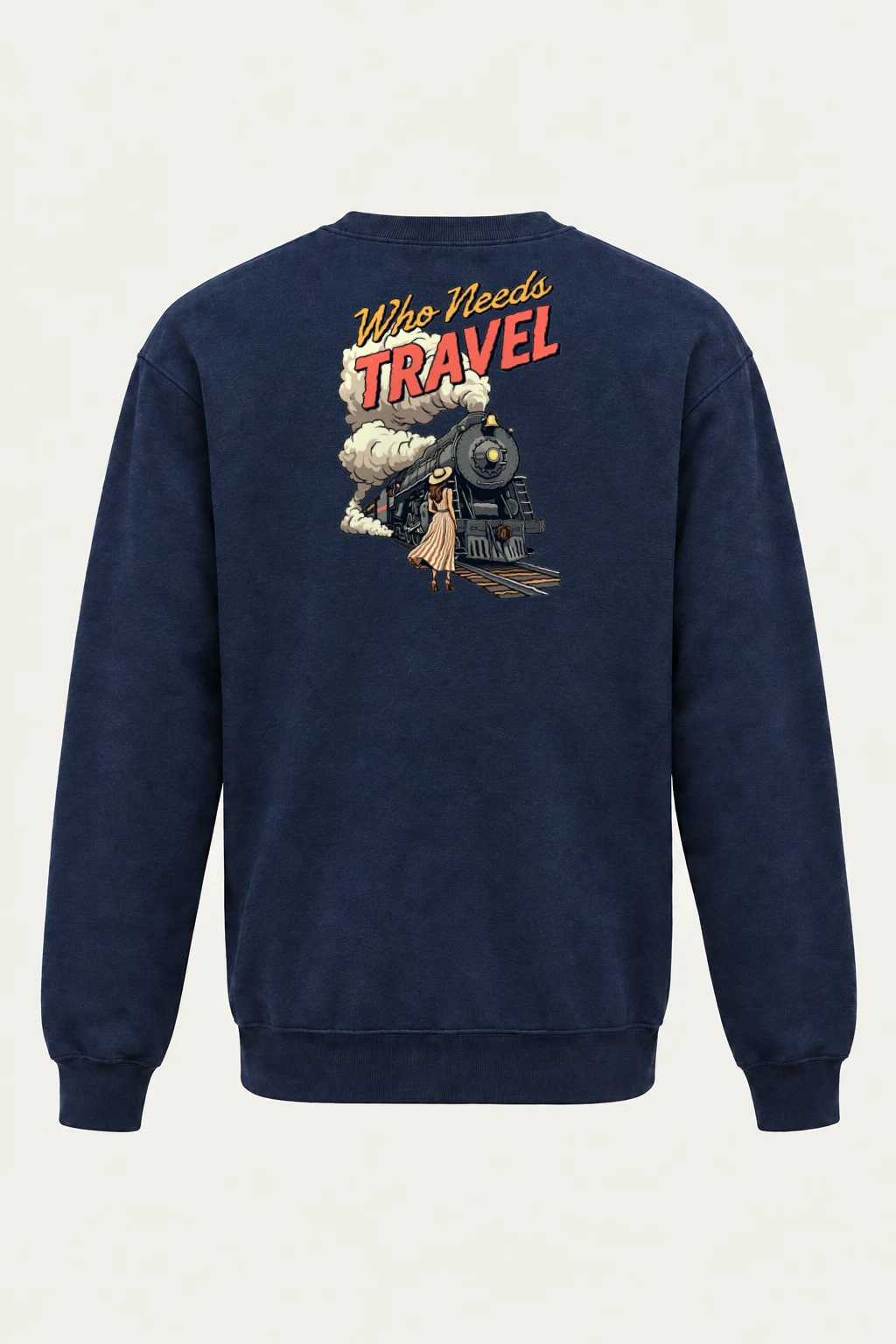 "Who Needs Travel" Heavy Blend Unisex Crewneck Sweatshirt | Gildan 18000
