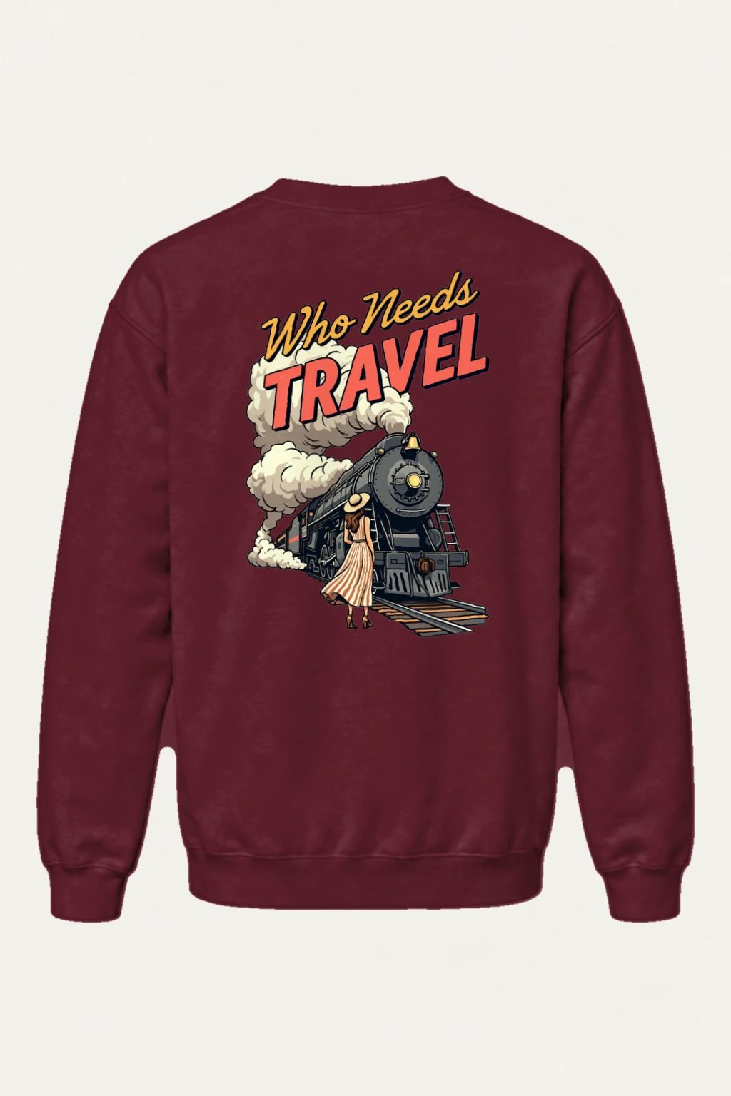 "Who Needs Travel" Heavy Blend Unisex Crewneck Sweatshirt | Gildan 18000