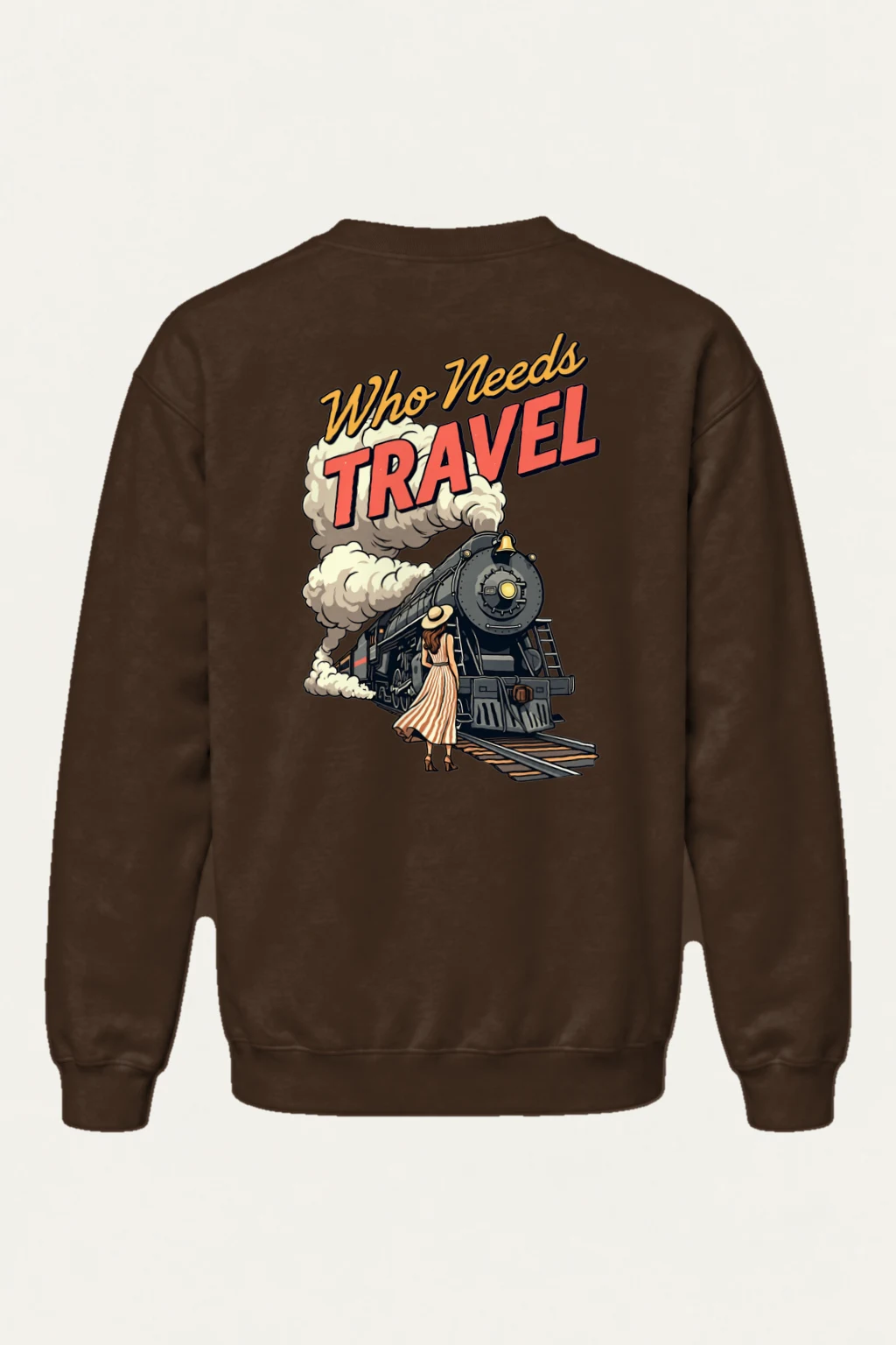 "Who Needs Travel" Heavy Blend Unisex Crewneck Sweatshirt | Gildan 18000