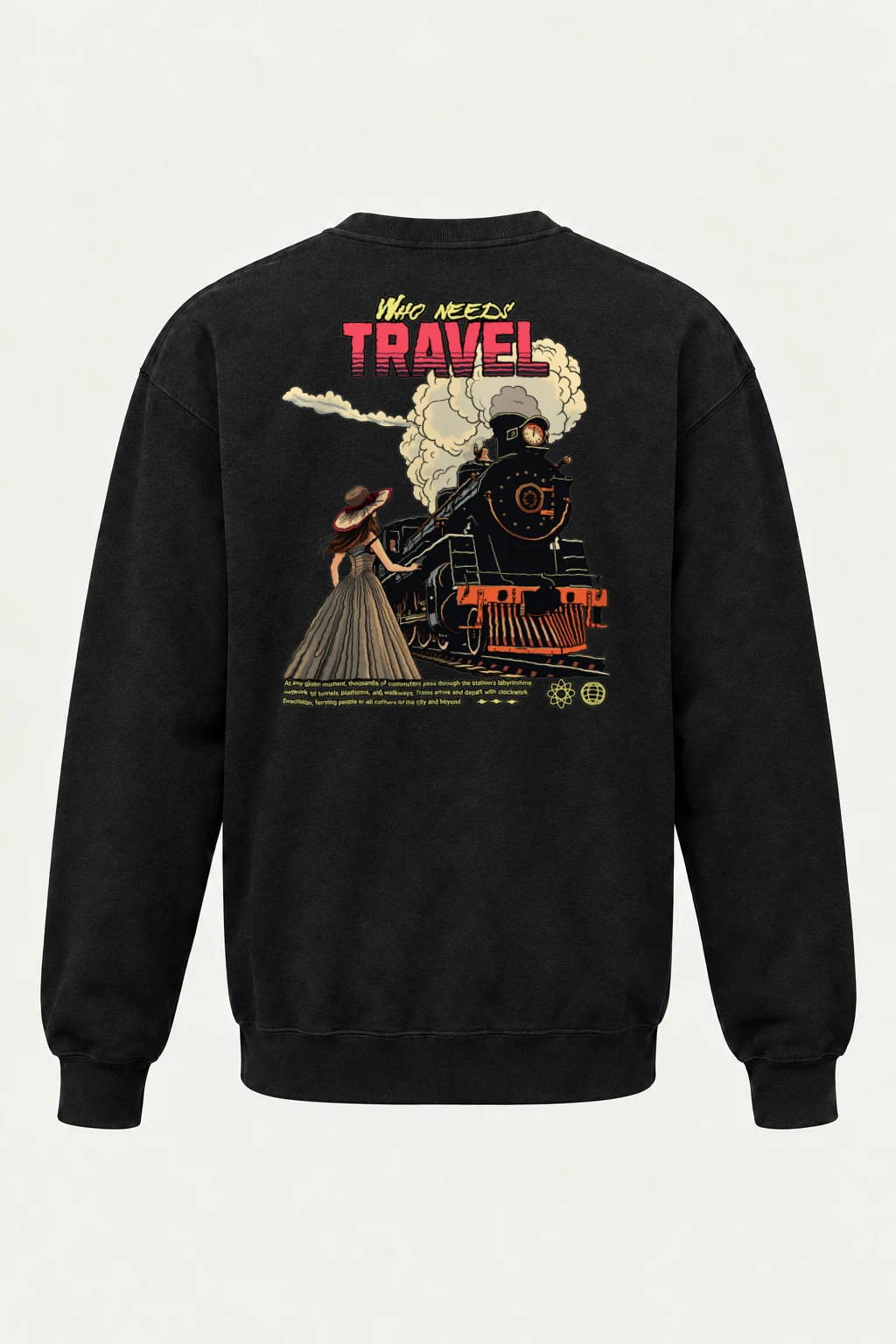 "Who Needs Travel" Heavy Blend Unisex Crewneck Sweatshirt | Gildan 18000