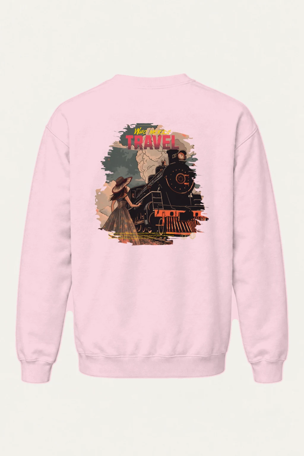 "Who Needs Travel" Heavy Blend Unisex Crewneck Sweatshirt | Gildan 18000