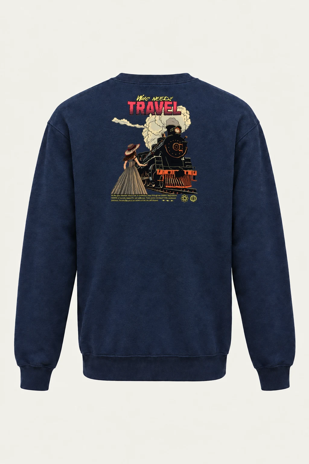 "Who Needs Travel" Heavy Blend Unisex Crewneck Sweatshirt | Gildan 18000
