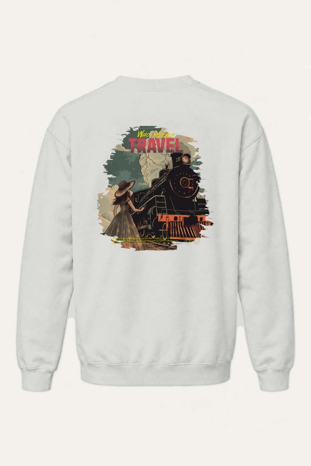 "Who Needs Travel" Heavy Blend Unisex Crewneck Sweatshirt | Gildan 18000