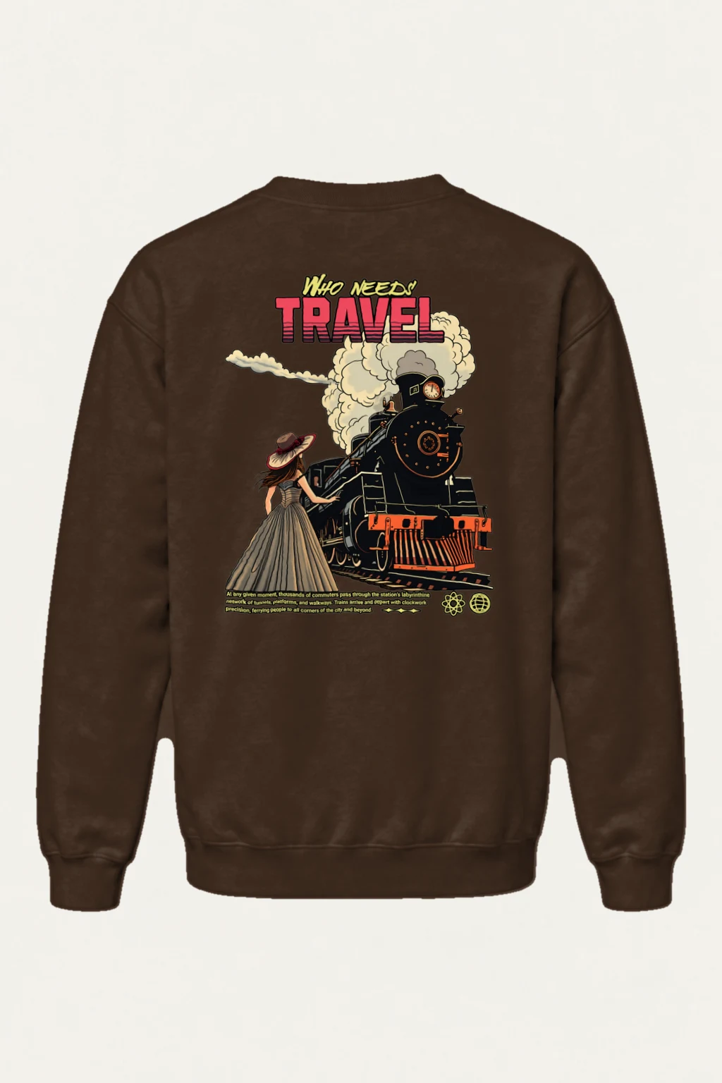 "Who Needs Travel" Heavy Blend Unisex Crewneck Sweatshirt | Gildan 18000