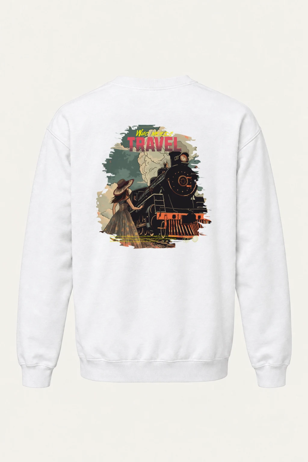 "Who Needs Travel" Heavy Blend Unisex Crewneck Sweatshirt | Gildan 18000