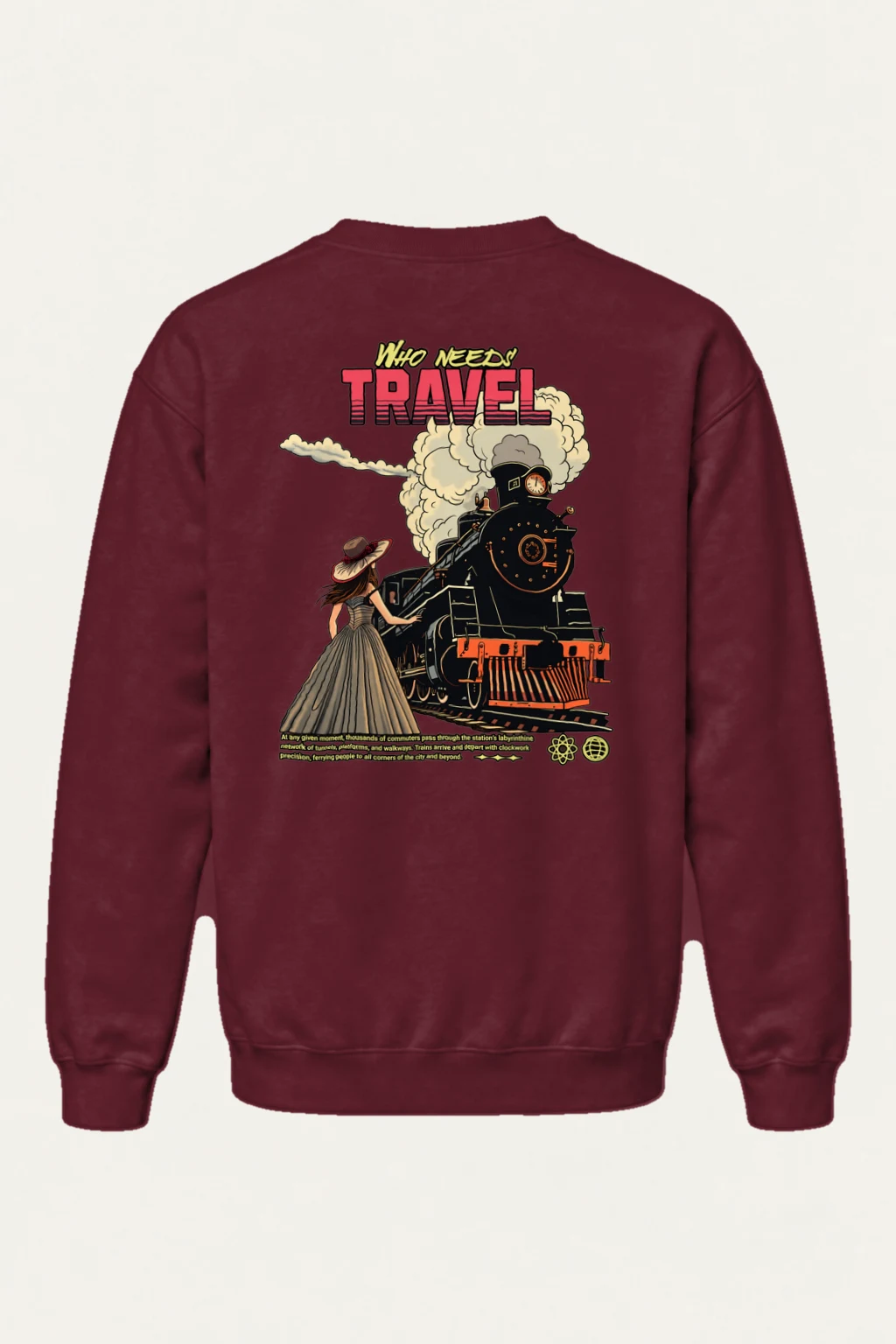 "Who Needs Travel" Heavy Blend Unisex Crewneck Sweatshirt | Gildan 18000