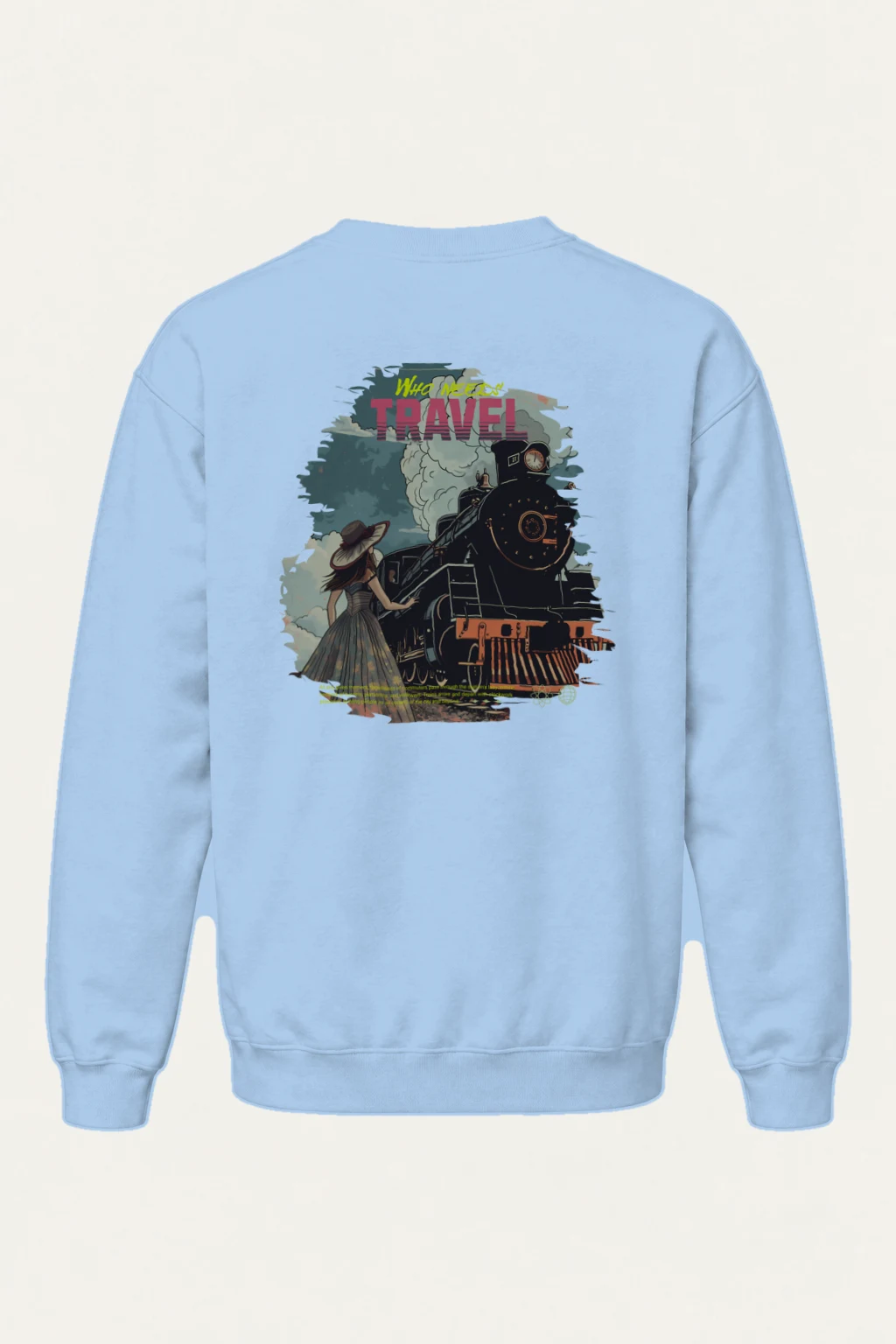 "Who Needs Travel" Heavy Blend Unisex Crewneck Sweatshirt | Gildan 18000