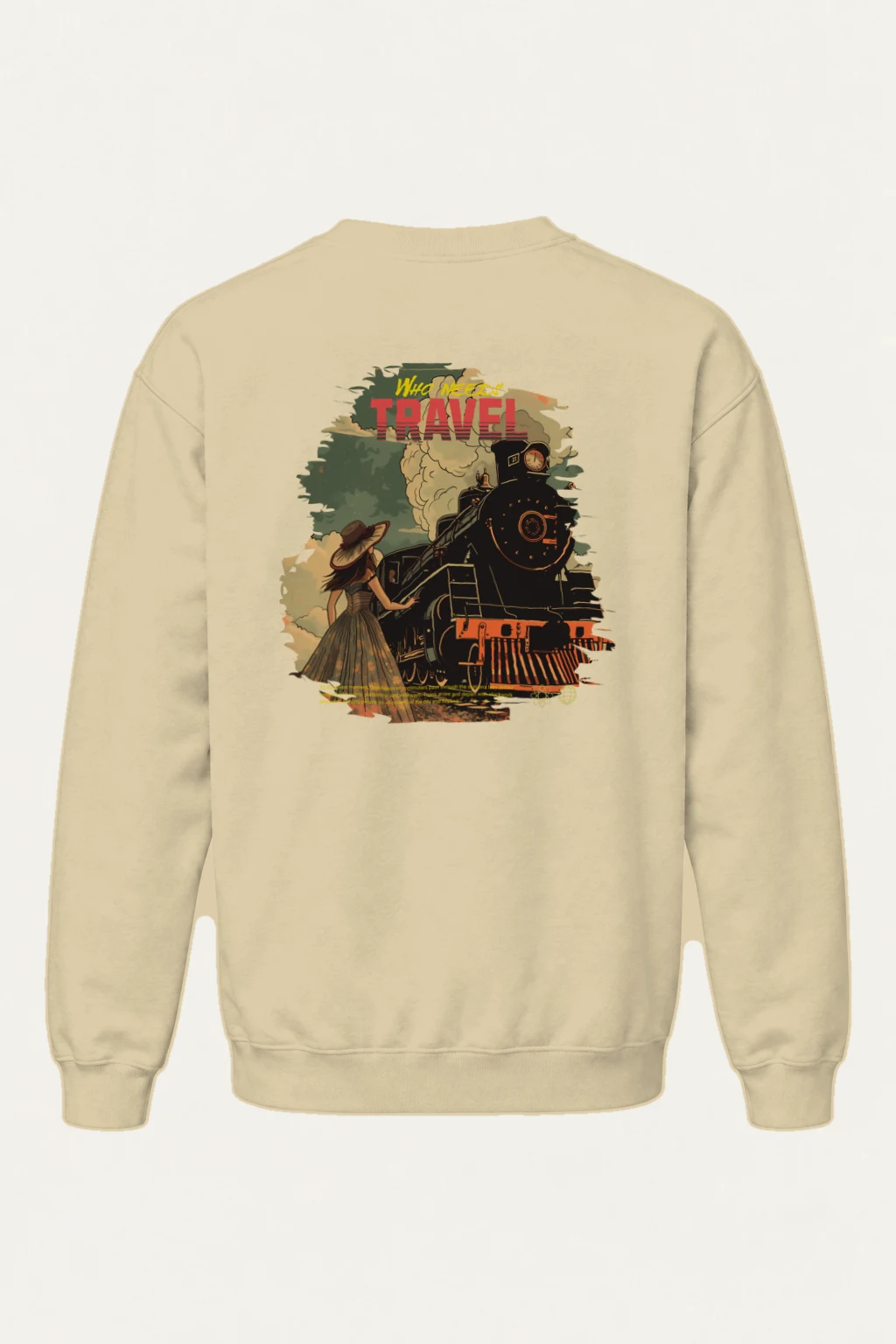 "Who Needs Travel" Heavy Blend Unisex Crewneck Sweatshirt | Gildan 18000