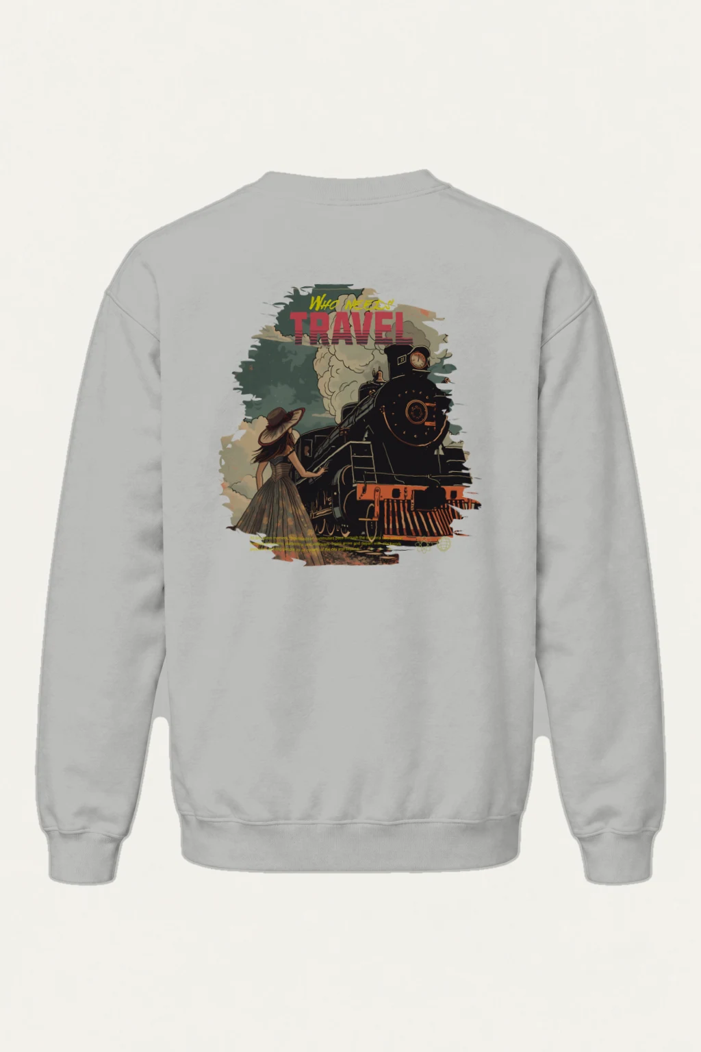 "Who Needs Travel" Heavy Blend Unisex Crewneck Sweatshirt | Gildan 18000