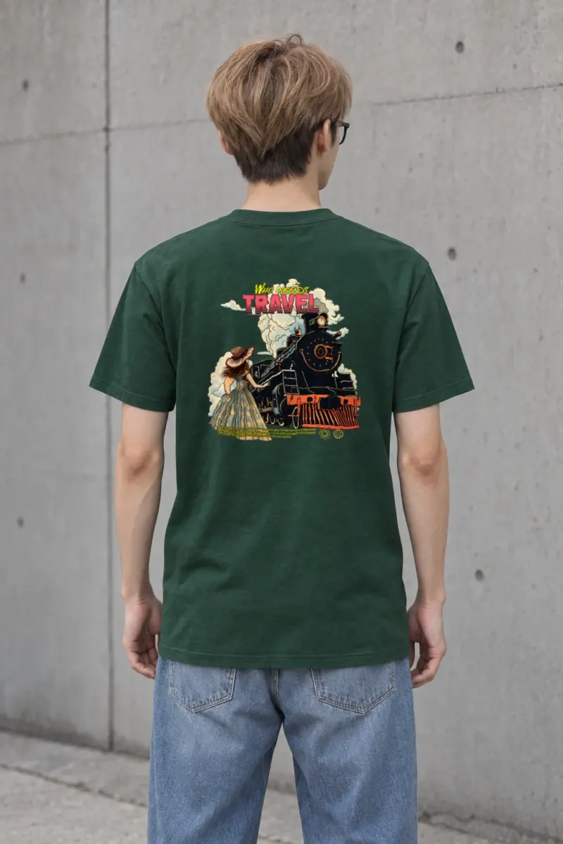 "Who Needs Travel" Heavyweight Unisex Crewneck T-shirt