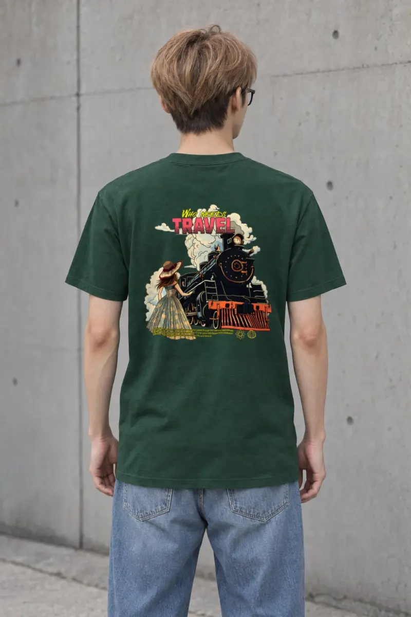 "Who Needs Travel" Heavyweight Unisex Crewneck T-shirt | Gildan 5000
