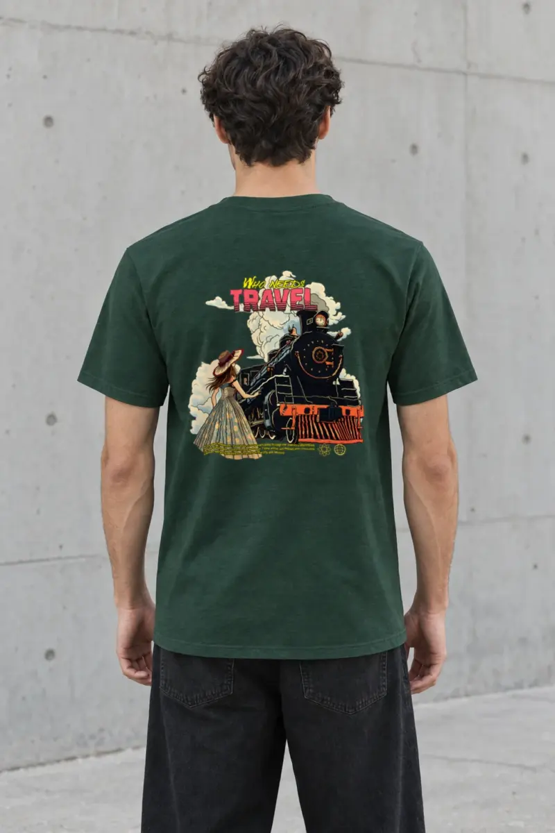 "Who Needs Travel" Heavyweight Unisex Crewneck T-shirt | Gildan 5000