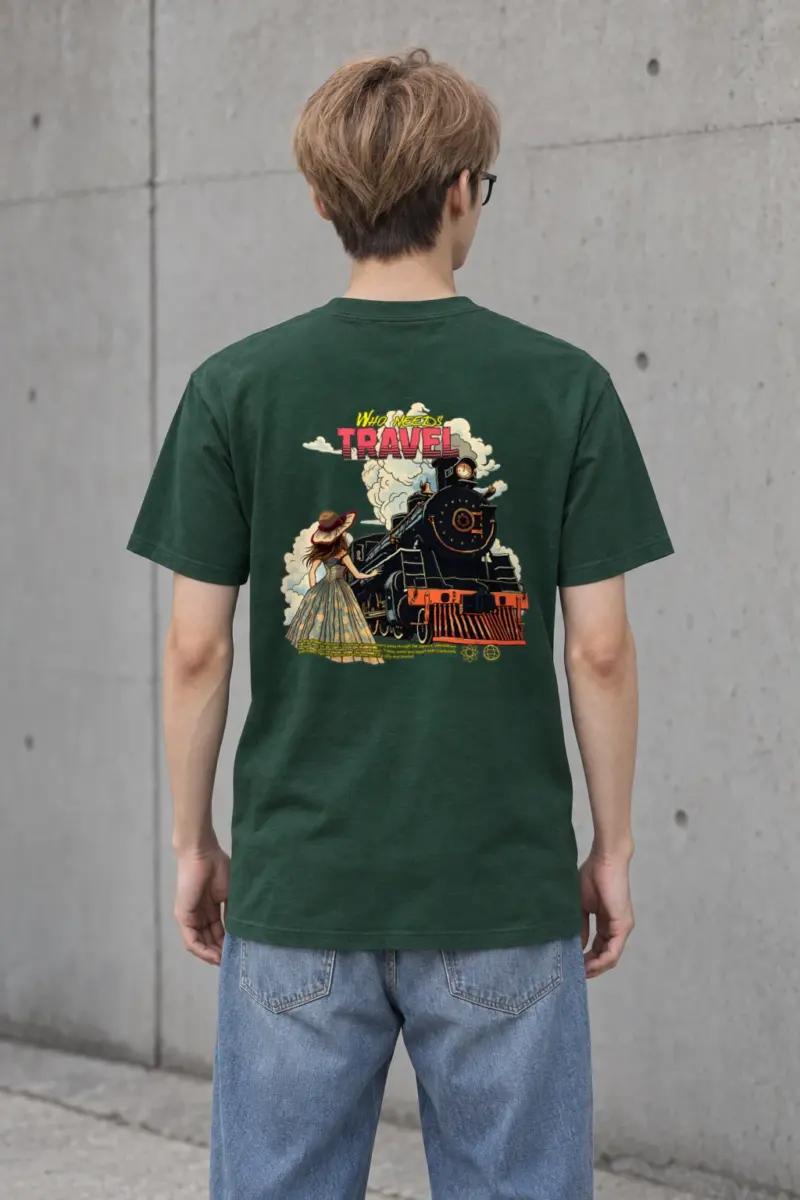 "Who Needs Travel" Heavyweight Unisex Crewneck T-shirt