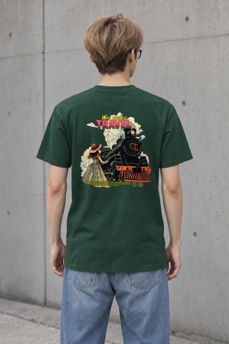 "Who Needs Travel" Heavyweight Unisex Crewneck T-shirt