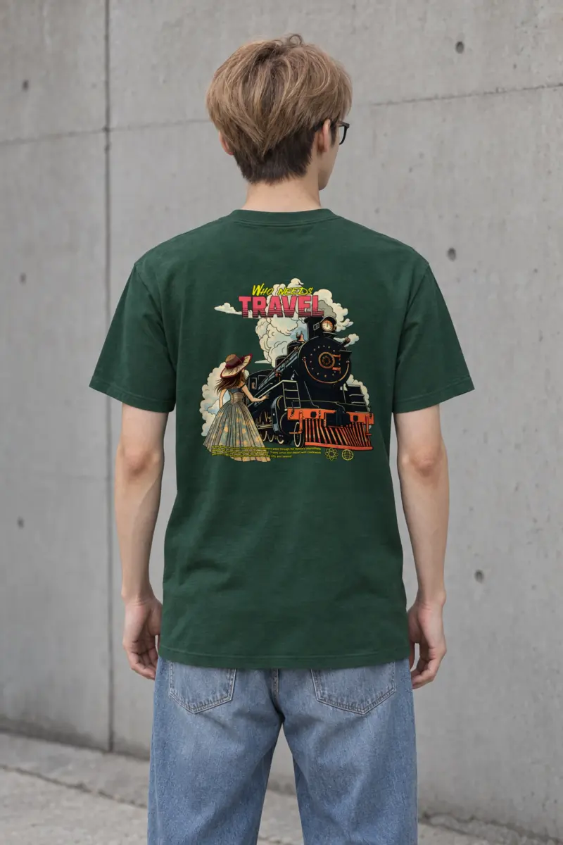 "Who Needs Travel" Heavyweight Unisex Crewneck T-shirt