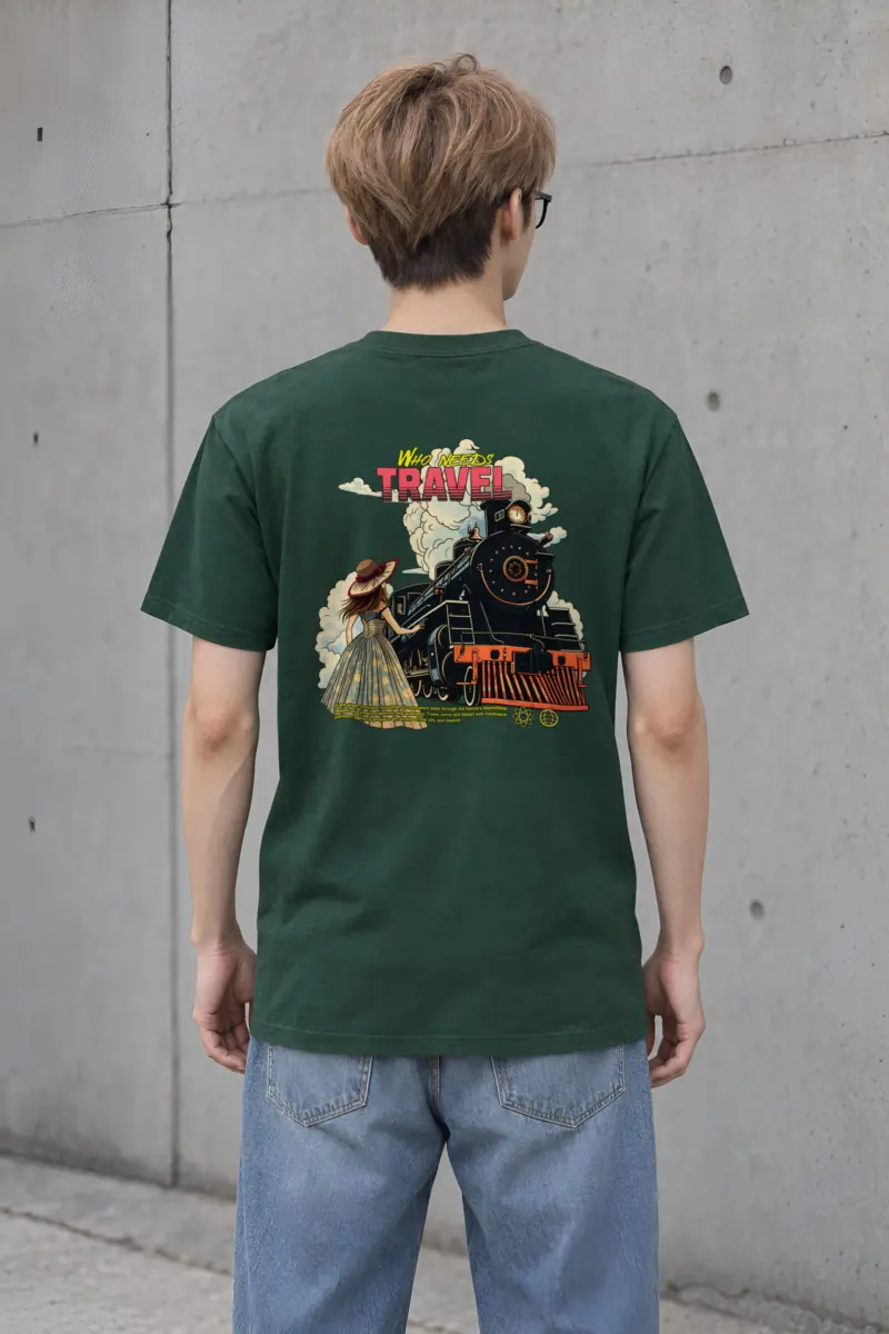 "Who Needs Travel" Heavyweight Unisex Crewneck T-shirt