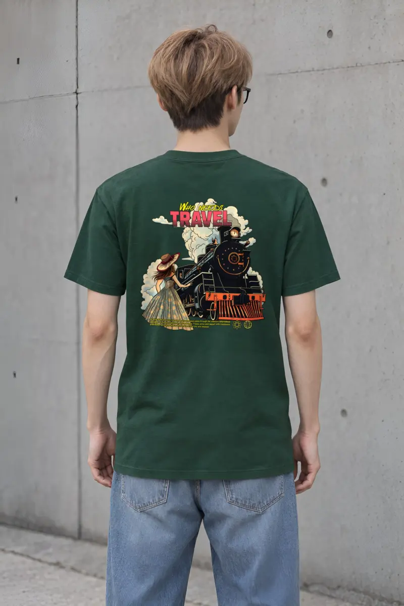"Who Needs Travel" Heavyweight Unisex Crewneck T-shirt