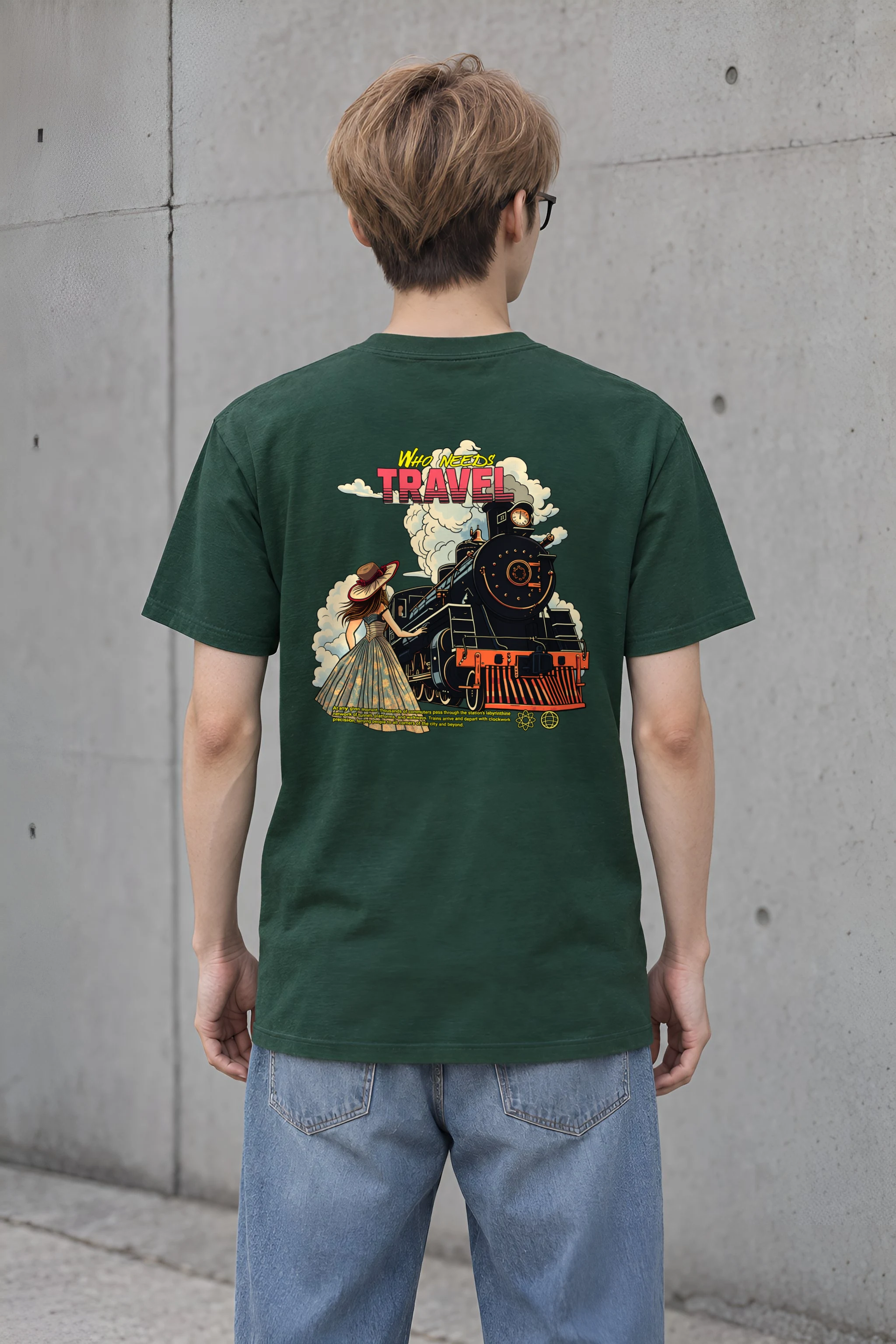 "Who Needs Travel" Heavyweight Unisex Crewneck T-shirt