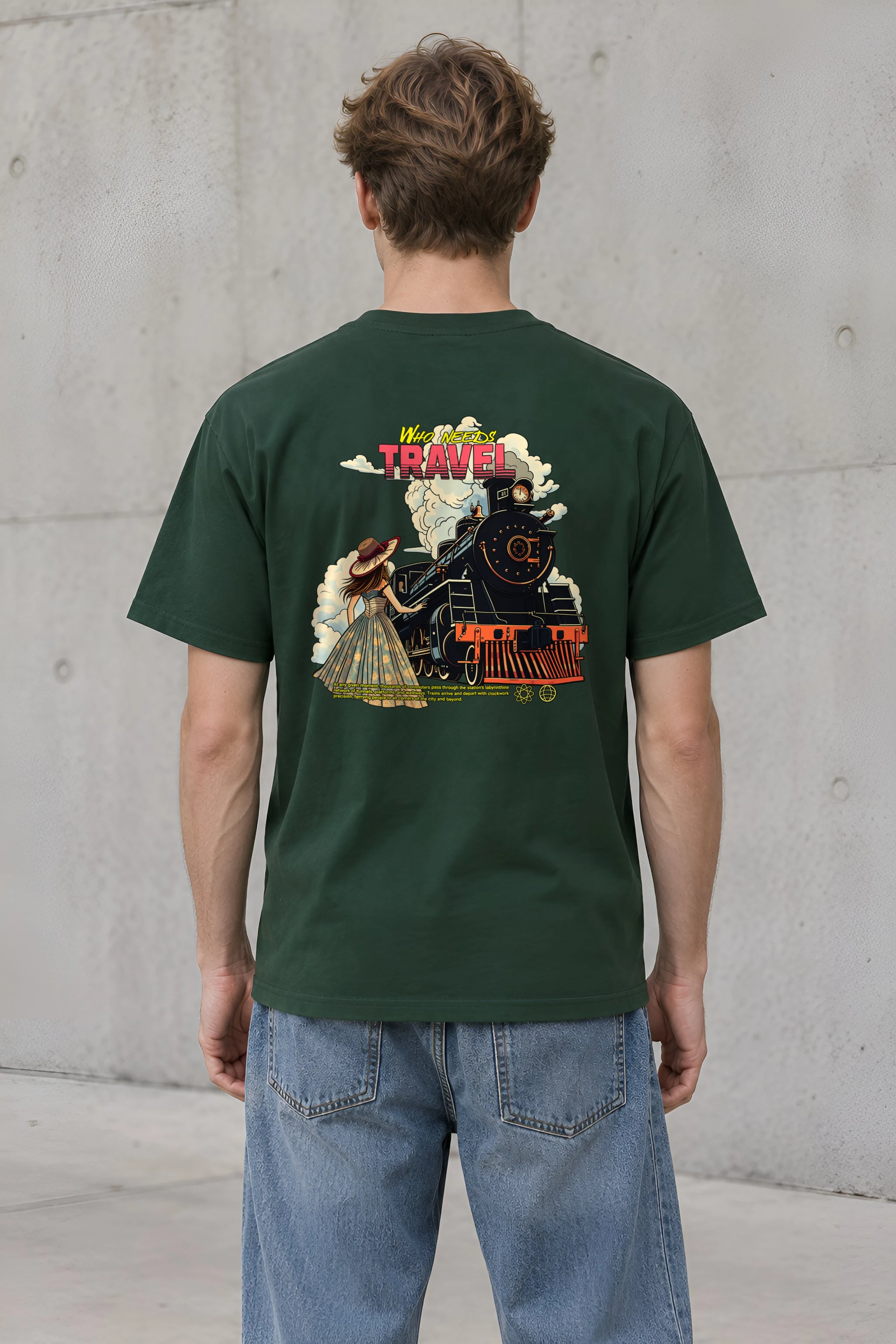 "Who Needs Travel" Heavyweight Unisex Crewneck T-shirt