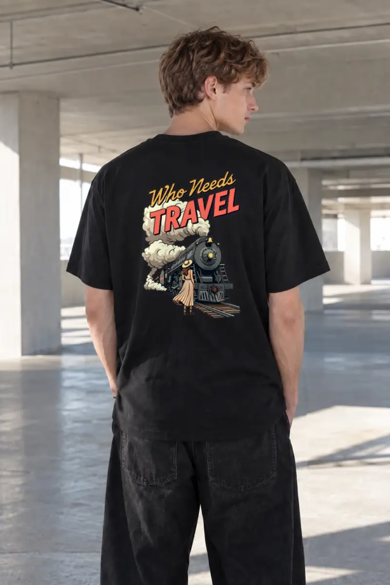 "Who Needs Travel" Heavyweight Unisex Crewneck T-shirt | Gildan 5000