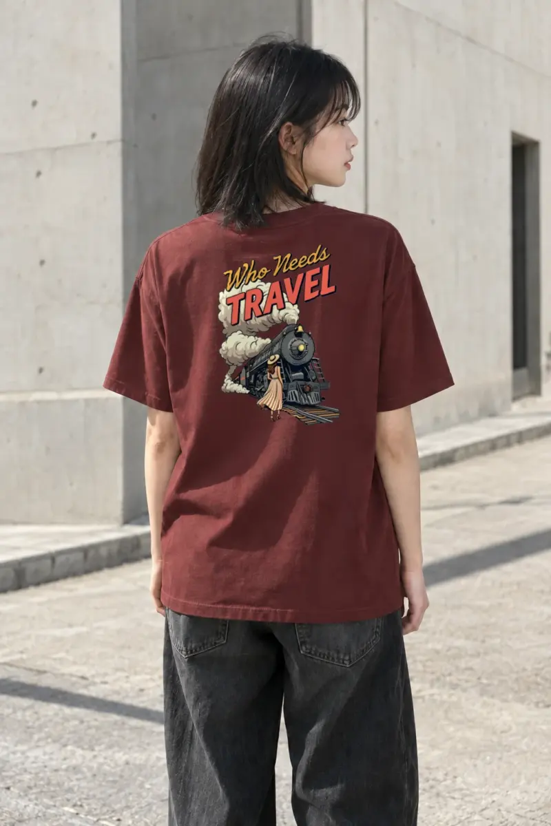"Who Needs Travel" Heavyweight Unisex Crewneck T-shirt | Gildan 5000