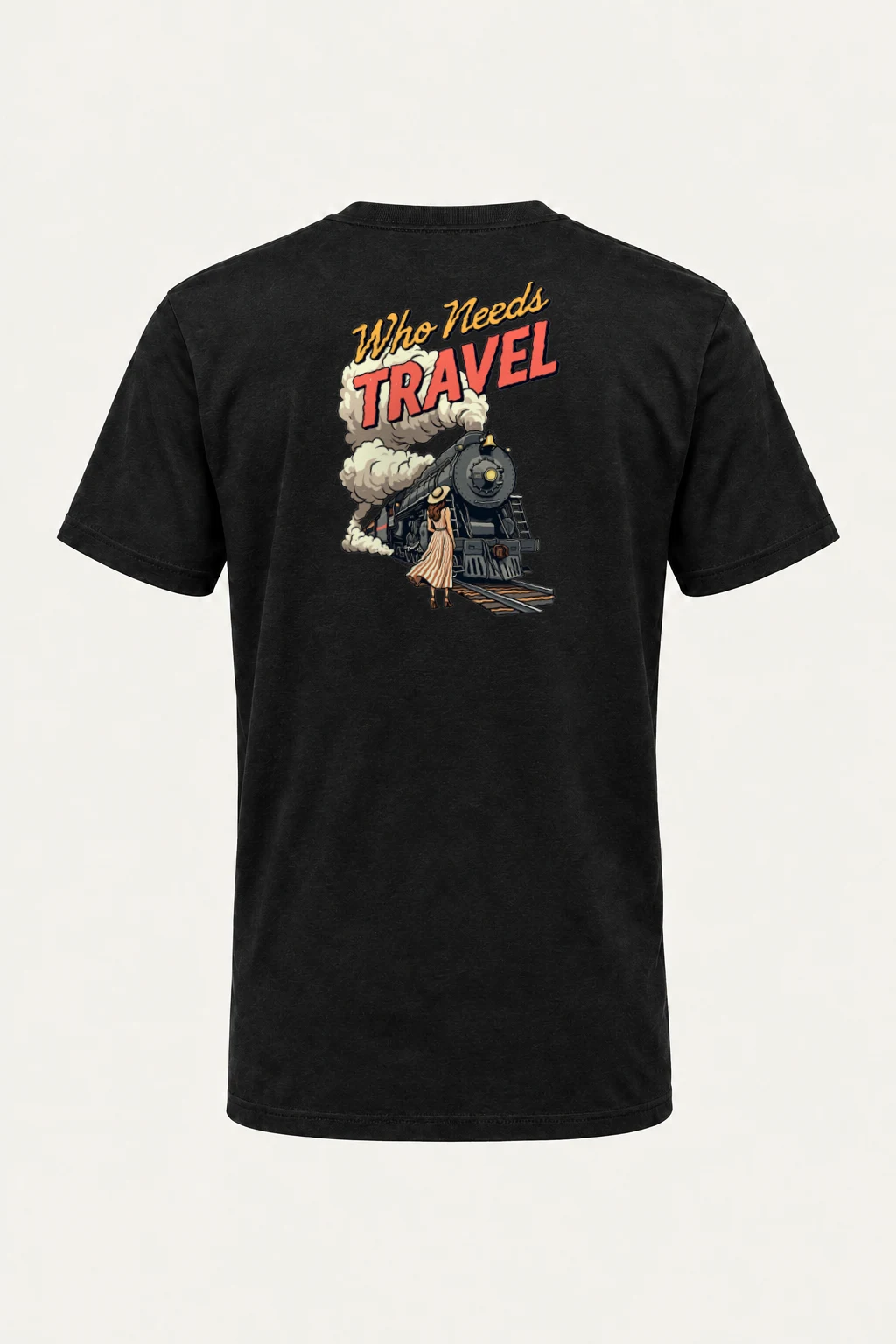 "Who Needs Travel" Heavyweight Unisex Crewneck T-shirt | Gildan 5000