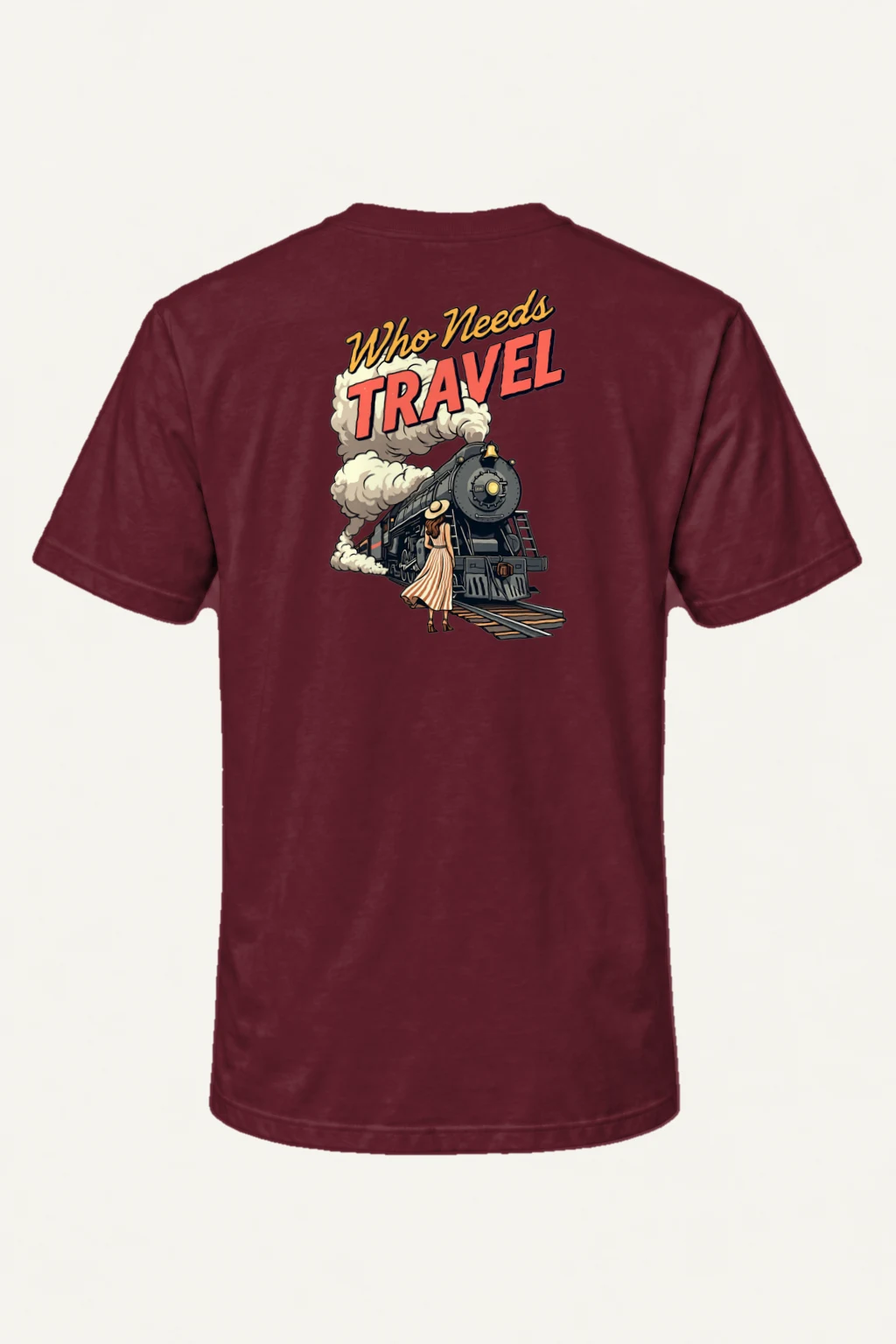 "Who Needs Travel" Heavyweight Unisex Crewneck T-shirt | Gildan 5000
