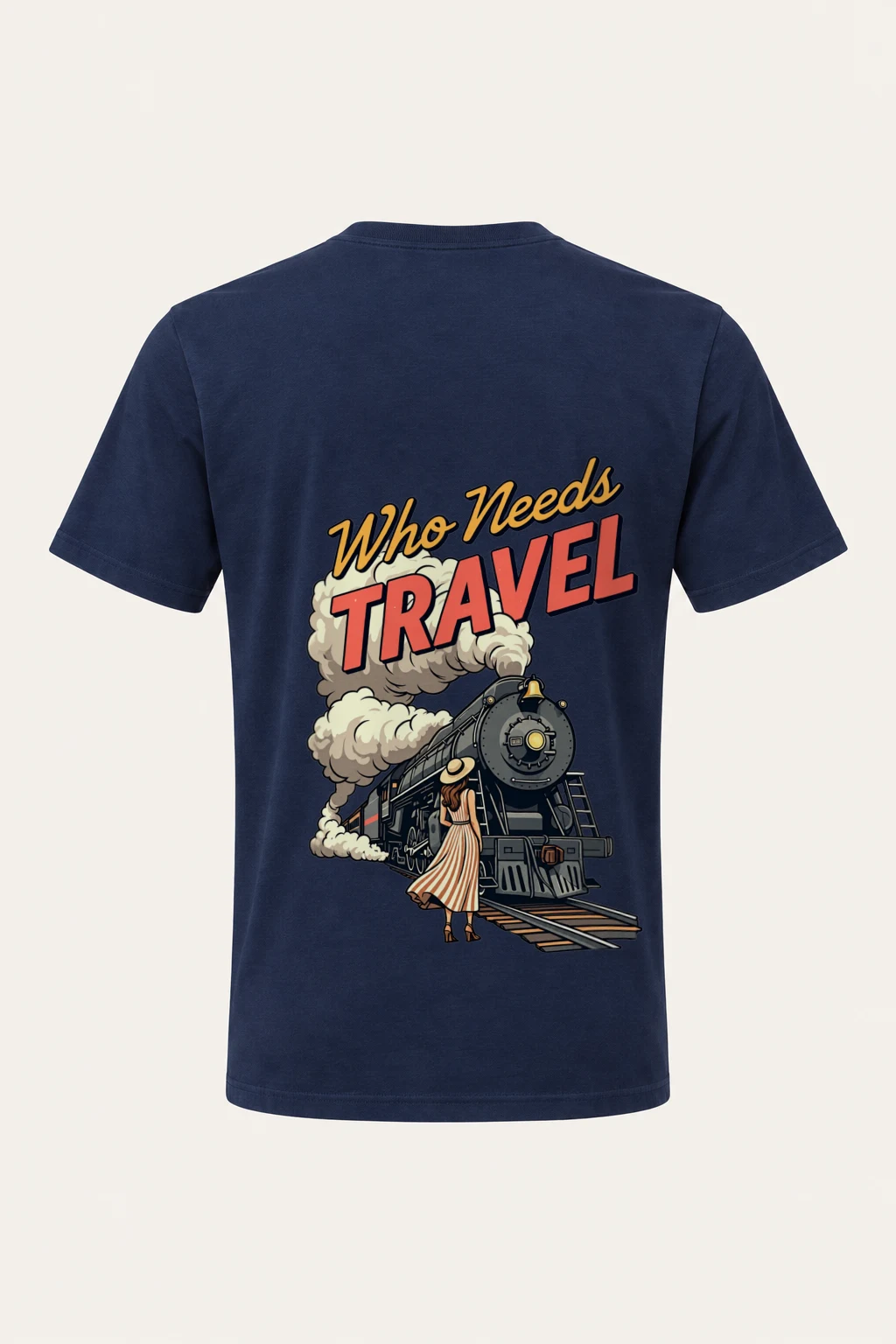"Who Needs Travel" Heavyweight Unisex Crewneck T-shirt | Gildan 5000