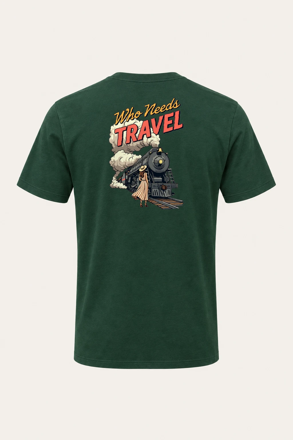 "Who Needs Travel" Heavyweight Unisex Crewneck T-shirt | Gildan 5000