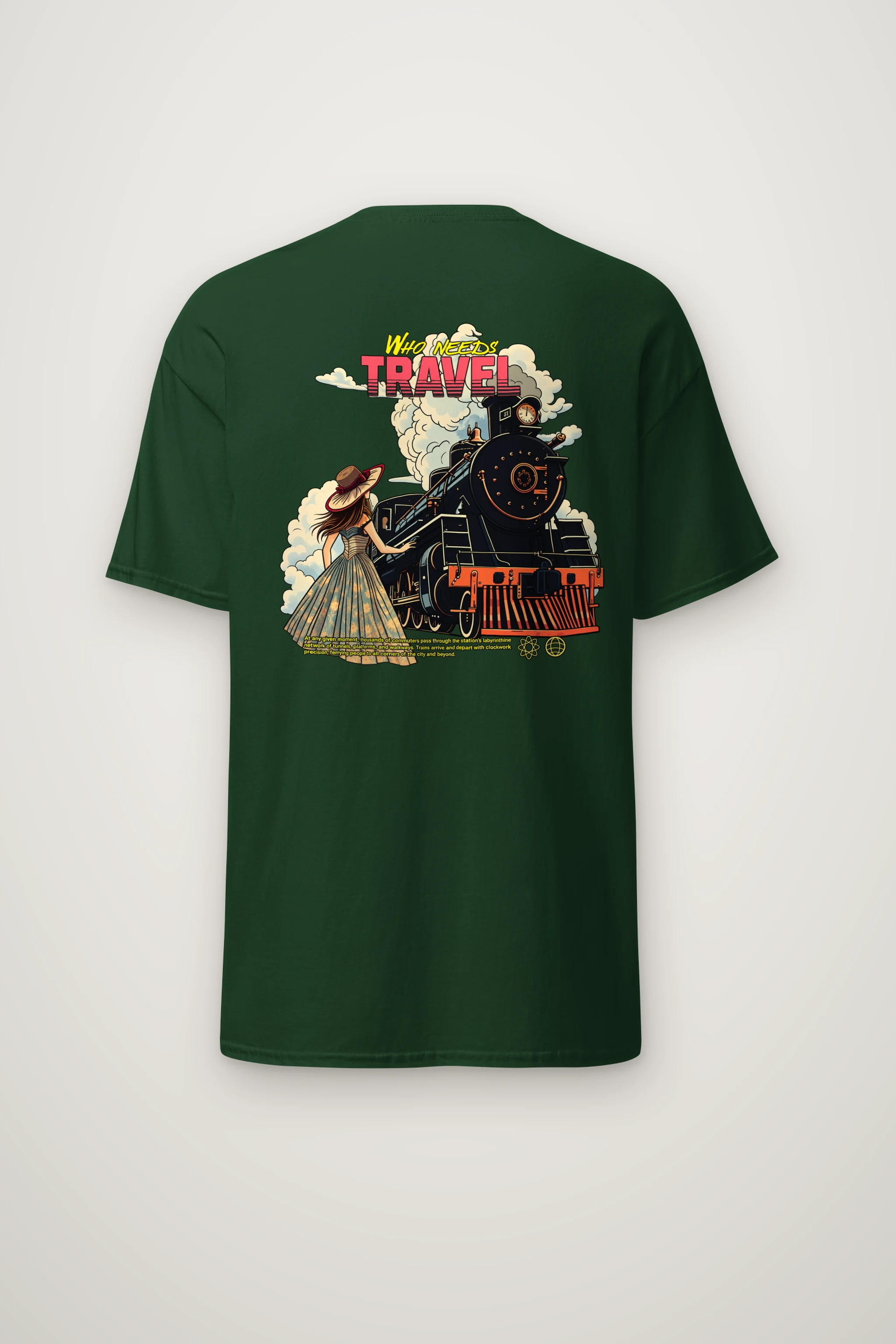 "Who Needs Travel" Heavyweight Unisex Crewneck T-shirt