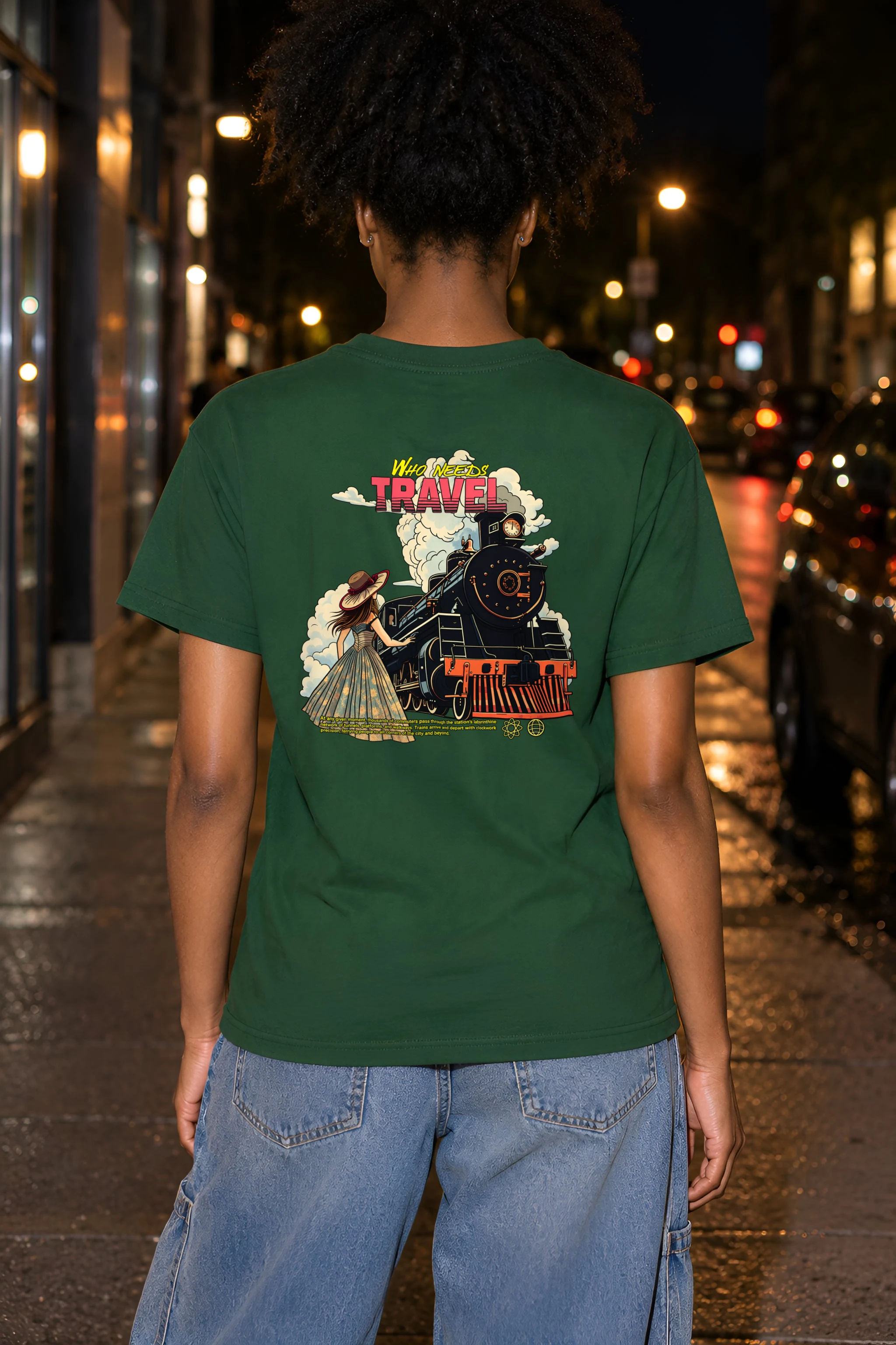 "Who Needs Travel" Heavyweight Unisex Crewneck T-shirt
