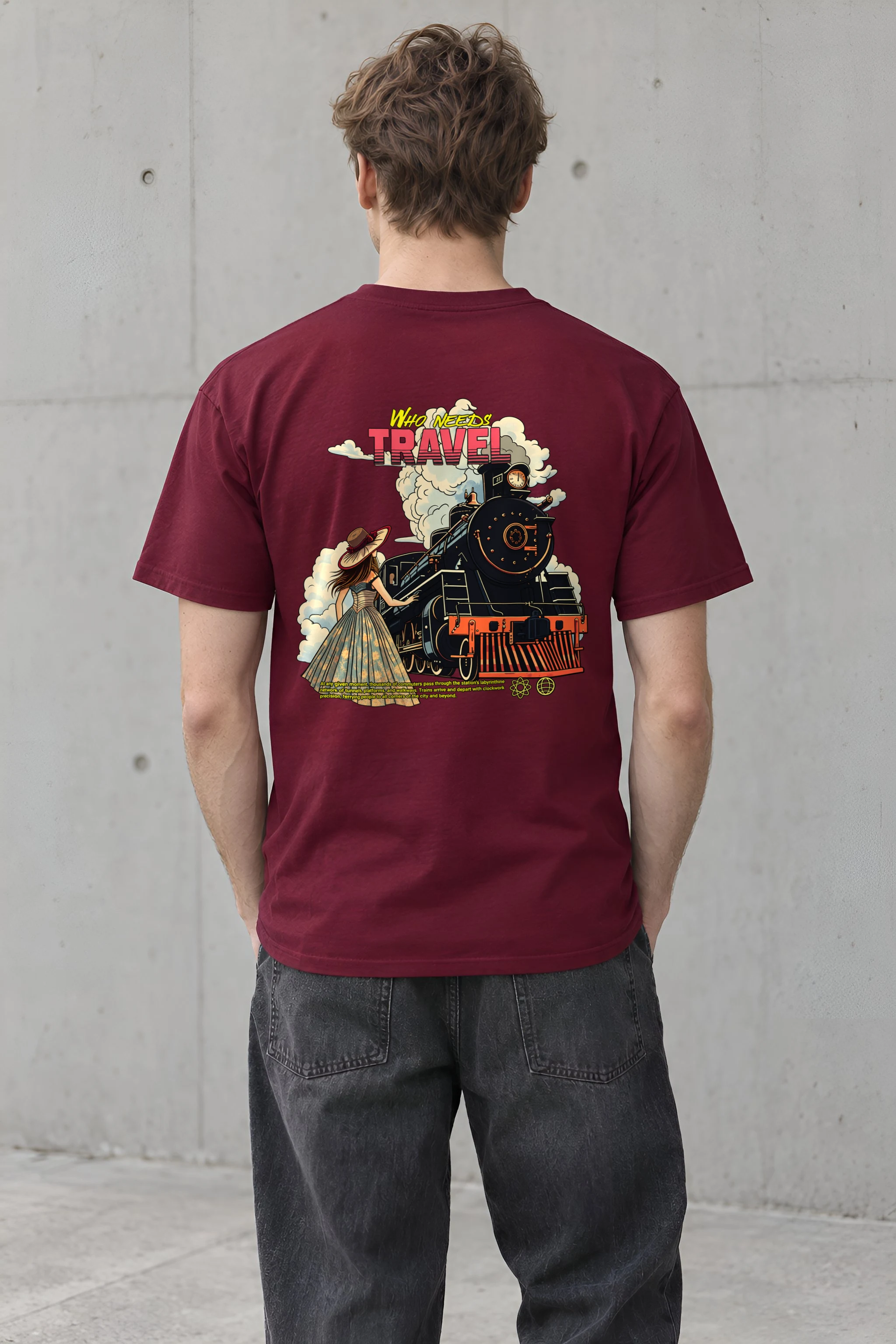"Who Needs Travel" Heavyweight Unisex Crewneck T-shirt