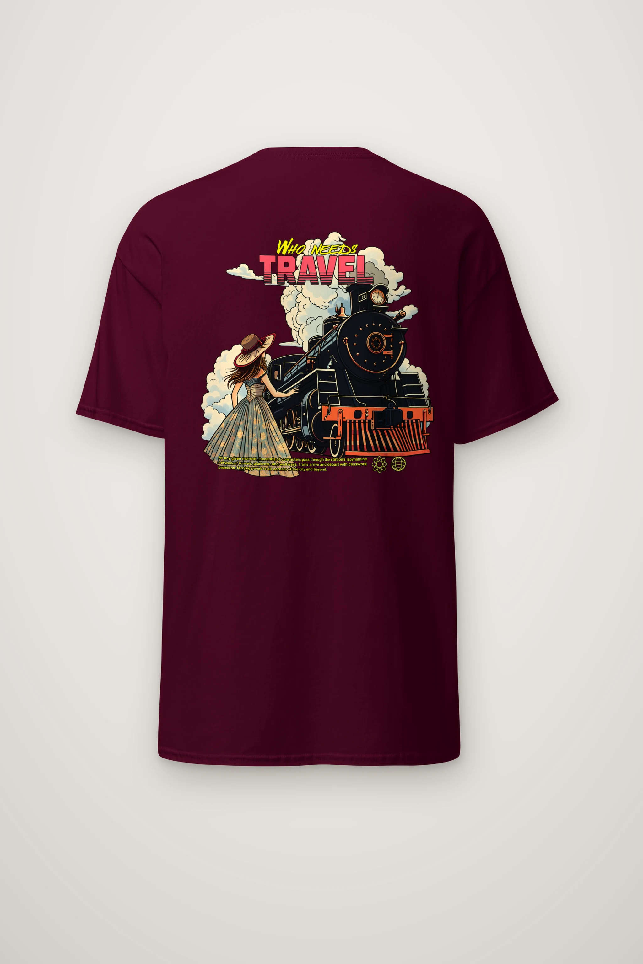 "Who Needs Travel" Heavyweight Unisex Crewneck T-shirt