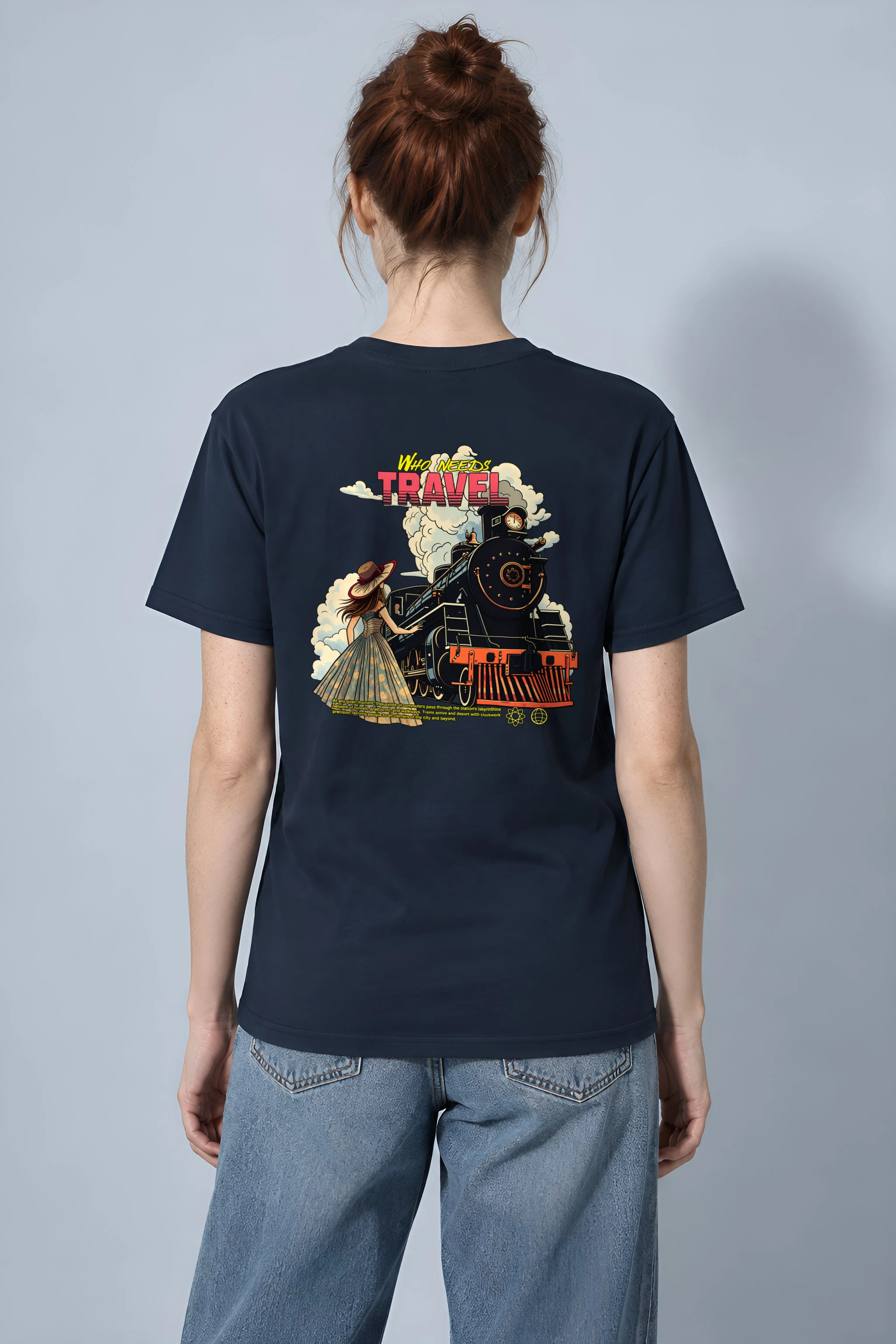 "Who Needs Travel" Heavyweight Unisex Crewneck T-shirt