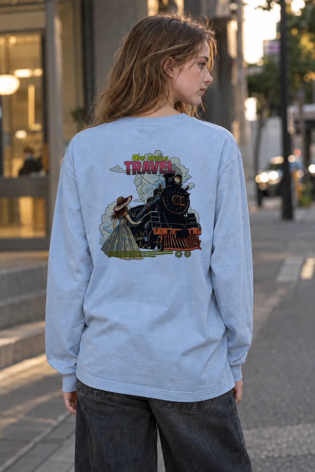 "Who Needs Travel" Unisex Longsleeve T-shirt | Gildan 2400