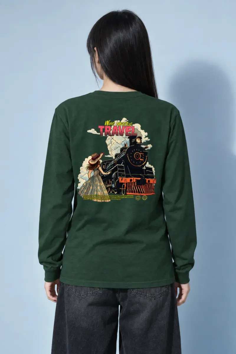 "Who Needs Travel" Unisex Longsleeve T-shirt | Gildan 2400